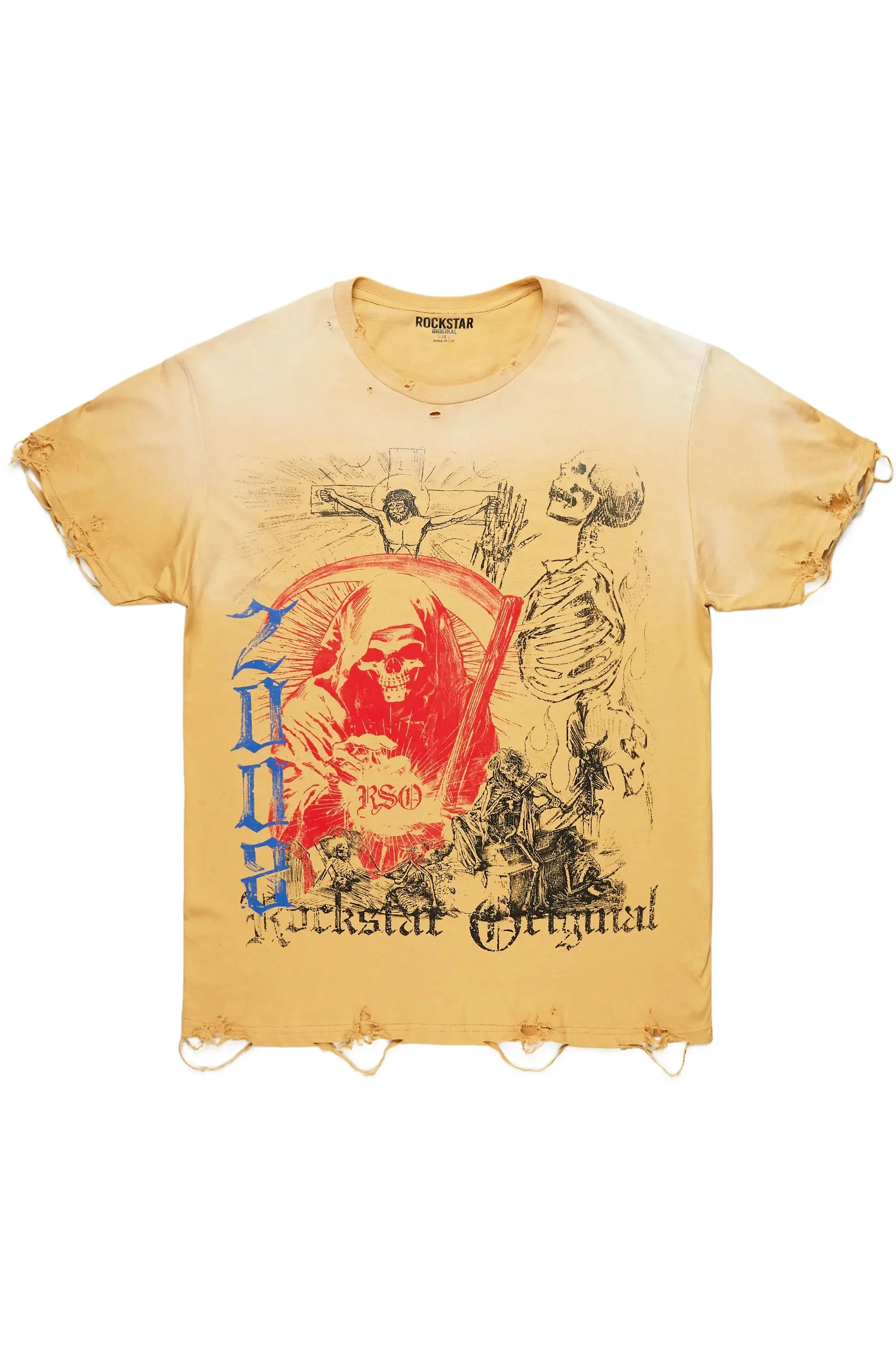 Jesusave Beige Oversized Graphic T-Shirt sold by Rockstar Original