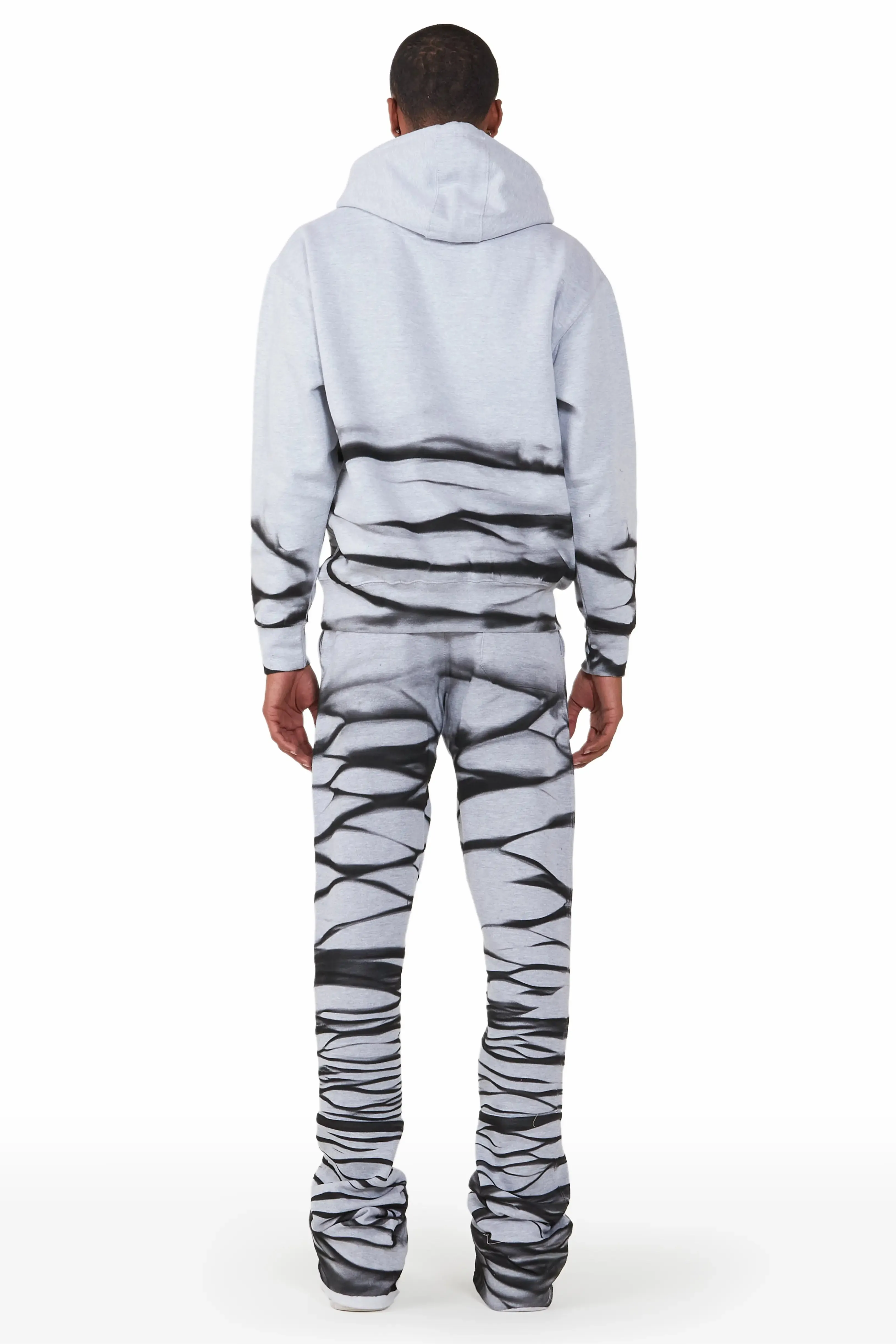 Ayden Heather Grey Graphic Hoodie Super Stacked Flare Pant Set sold by Rockstar Original product image thumbnail 4