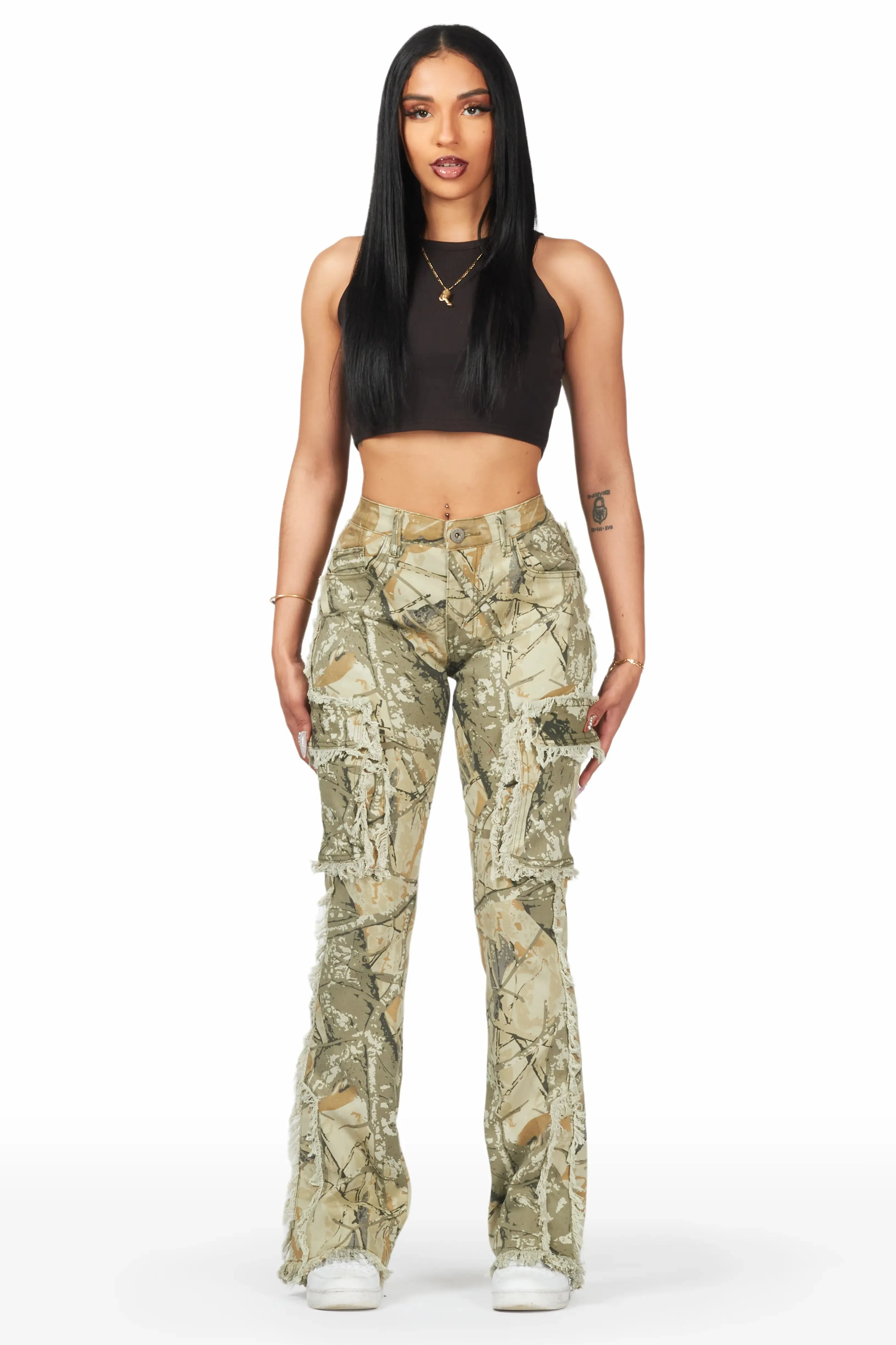 Kassidy Tree Camo Stacked Flare Jean sold by Rockstar Original product image thumbnail 2