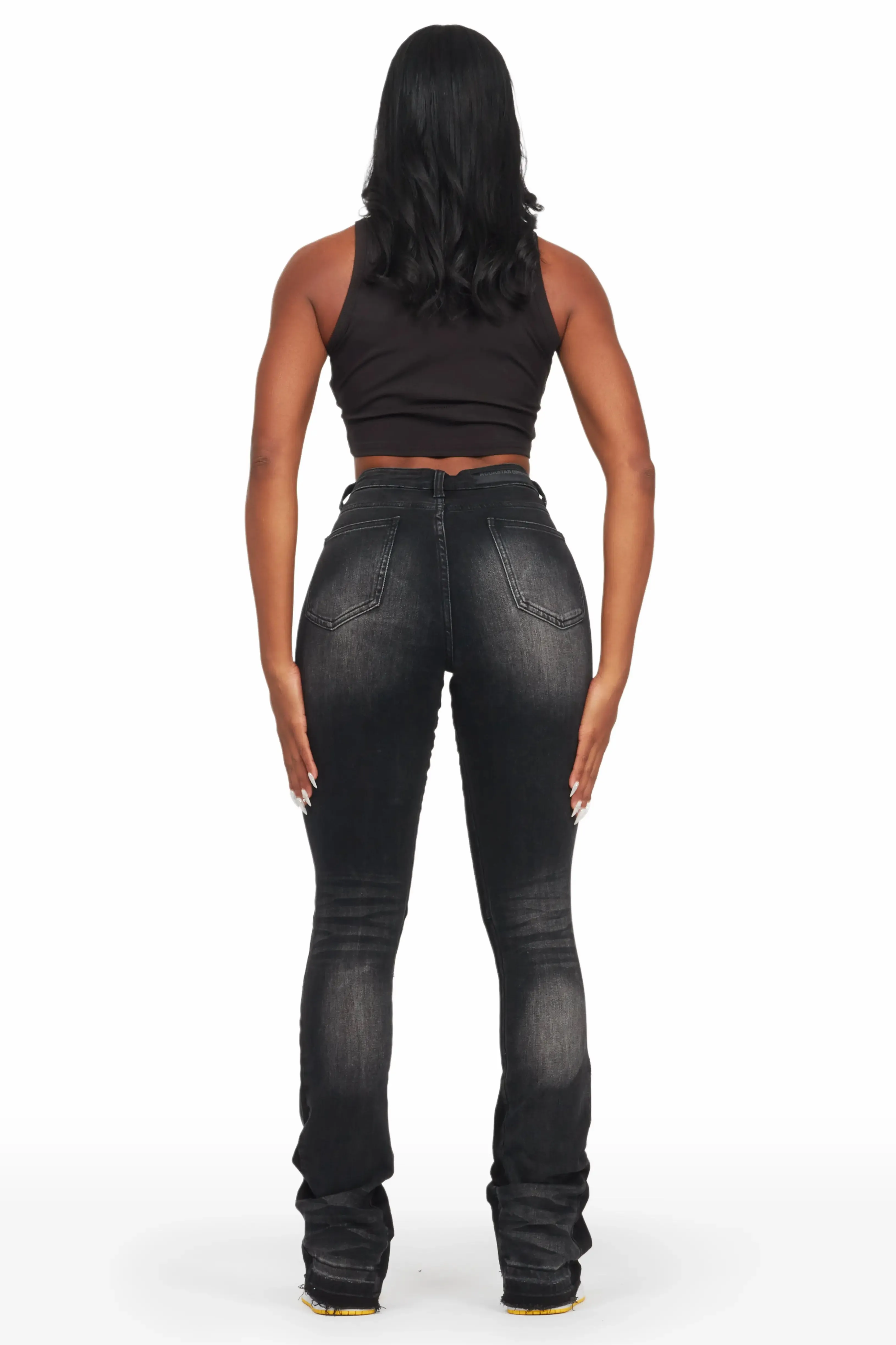 Jazminn Black Wash Stacked Flare Jean sold by Rockstar Original product image thumbnail 5