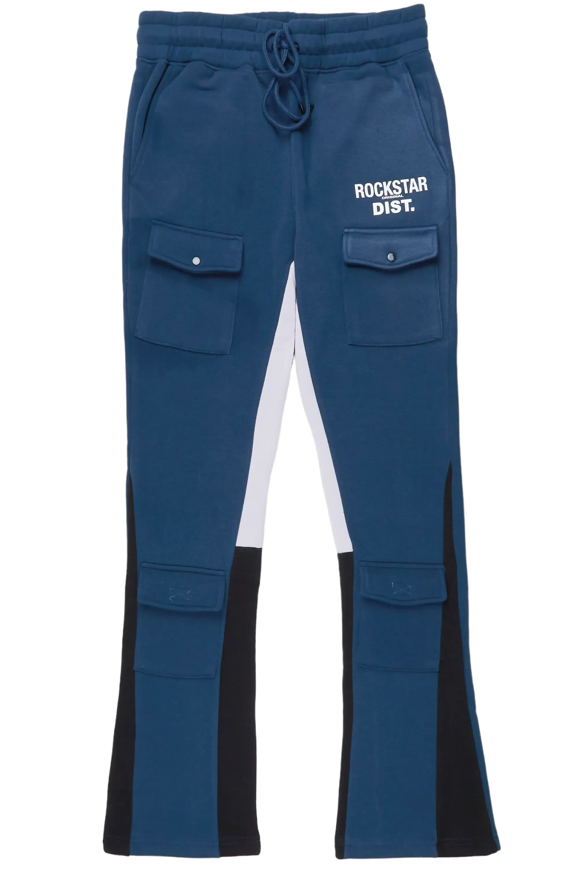 Joncarlo Navy Stacked Flare Track Pant sold by Rockstar Original product image thumbnail 3