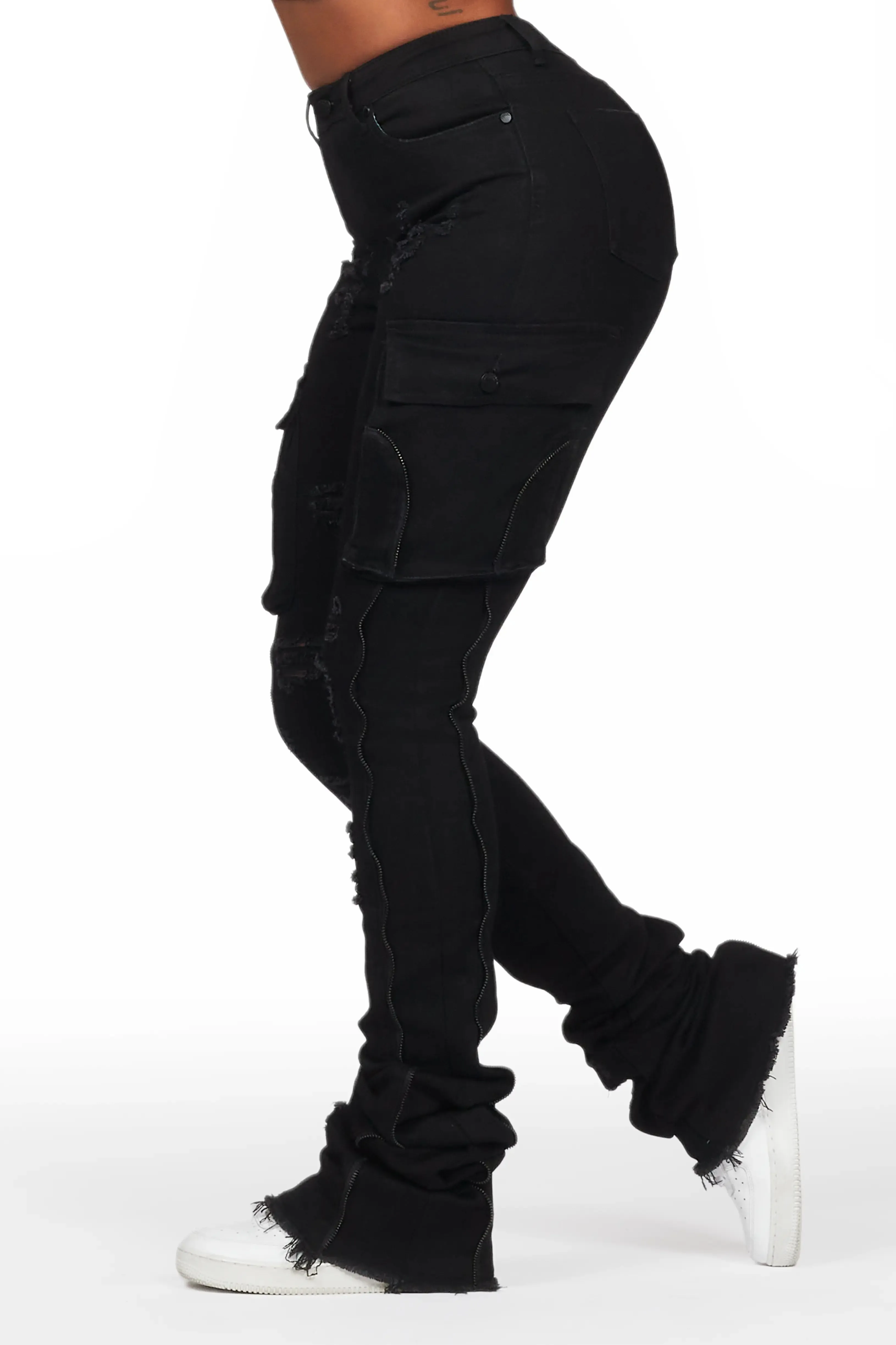 Shanita Black Super Stacked Jean sold by Rockstar Original
