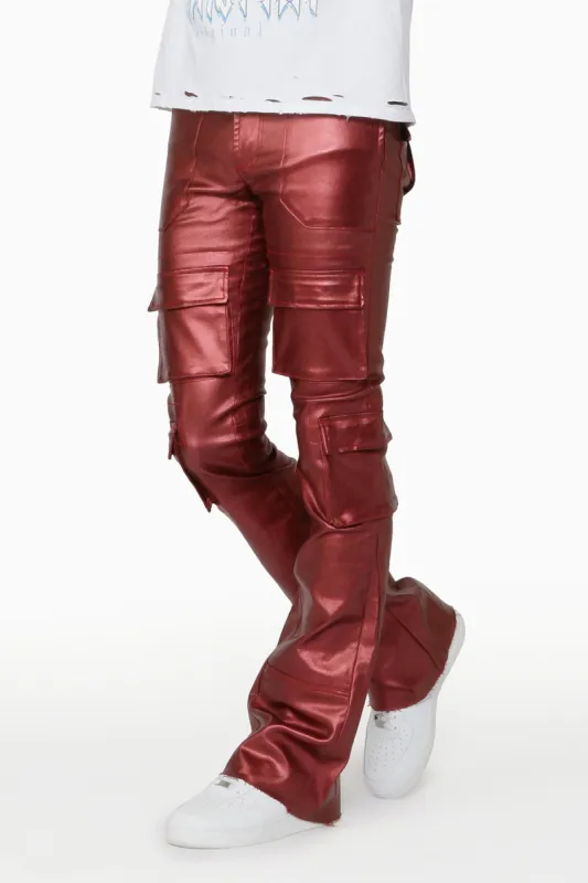 Rancid Burgundy Coated Flare Jean sold by Rockstar Original