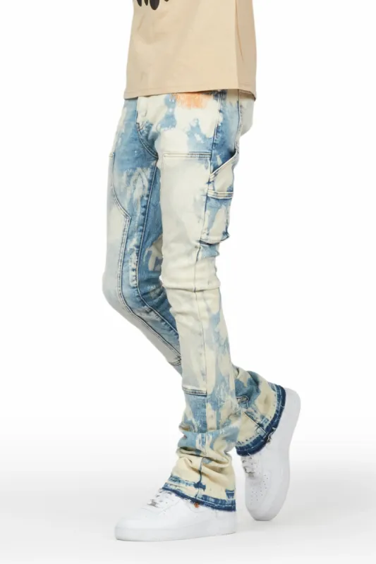 Bakir Light Blue Stacked Flare Jean sold by Rockstar Original