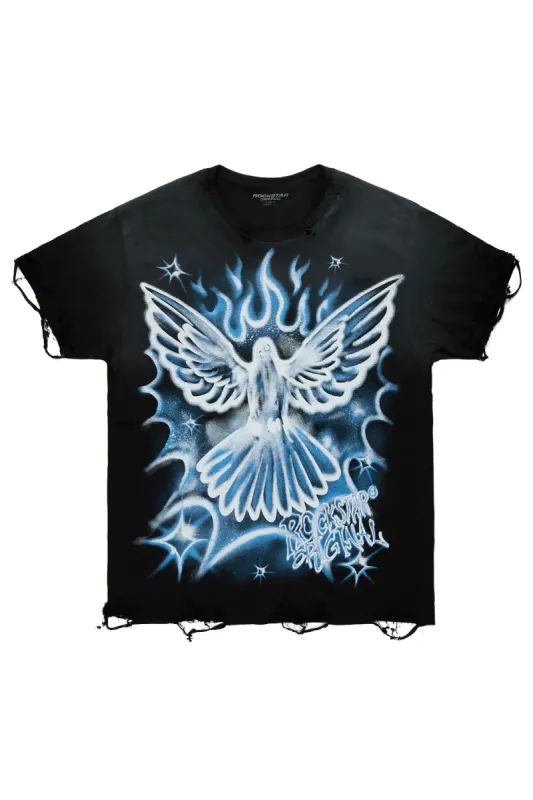 Zeen Black Oversized Graphic T-Shirt sold by Rockstar Original