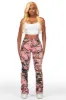 Zariyah Pink Tree Camo Stacked Flare Jean sold by Rockstar Original