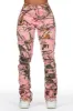 Zariyah Pink Tree Camo Stacked Flare Jean sold by Rockstar Original