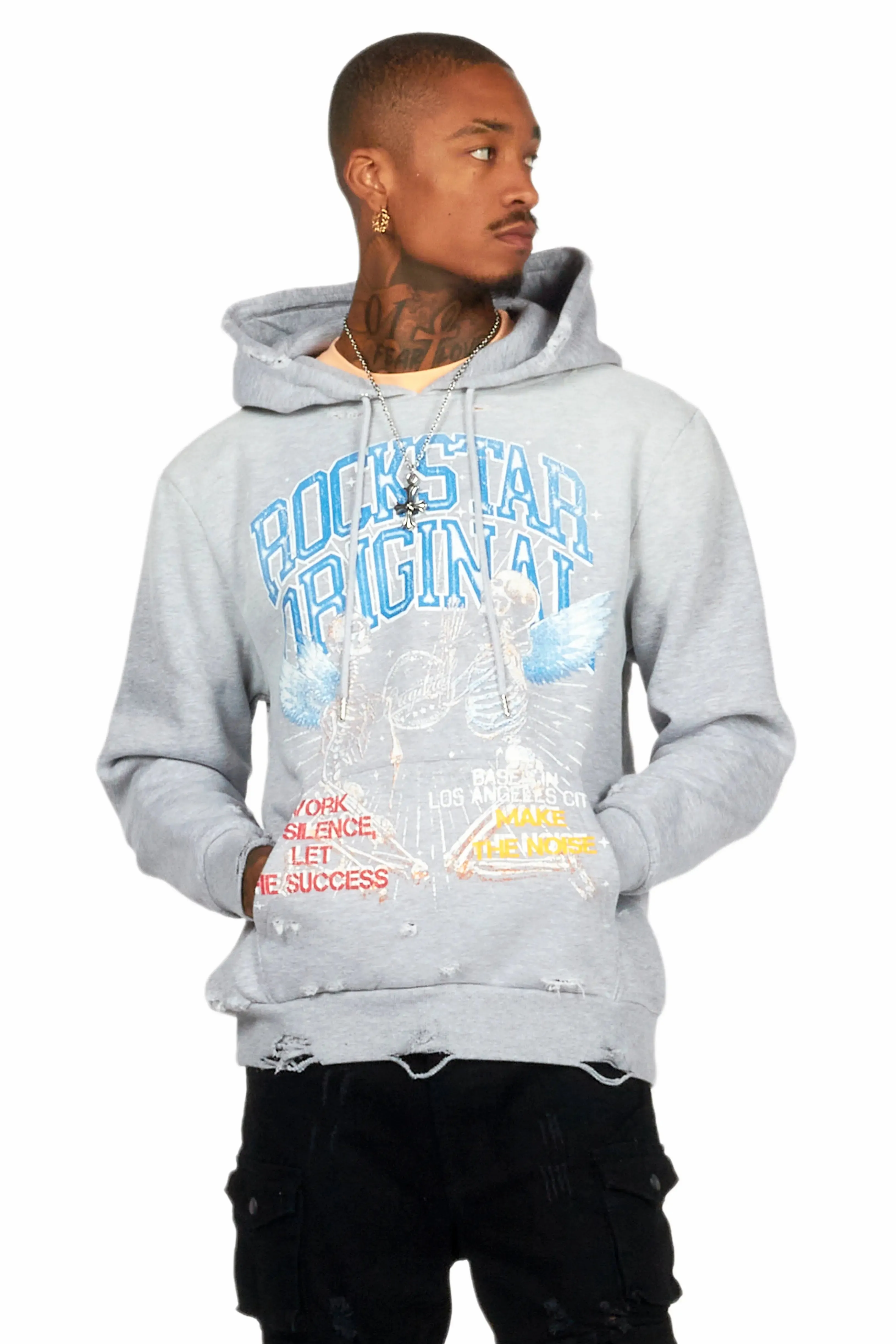 Chloe Heather Grey Graphic Hoodie sold by Rockstar Original product image thumbnail 2