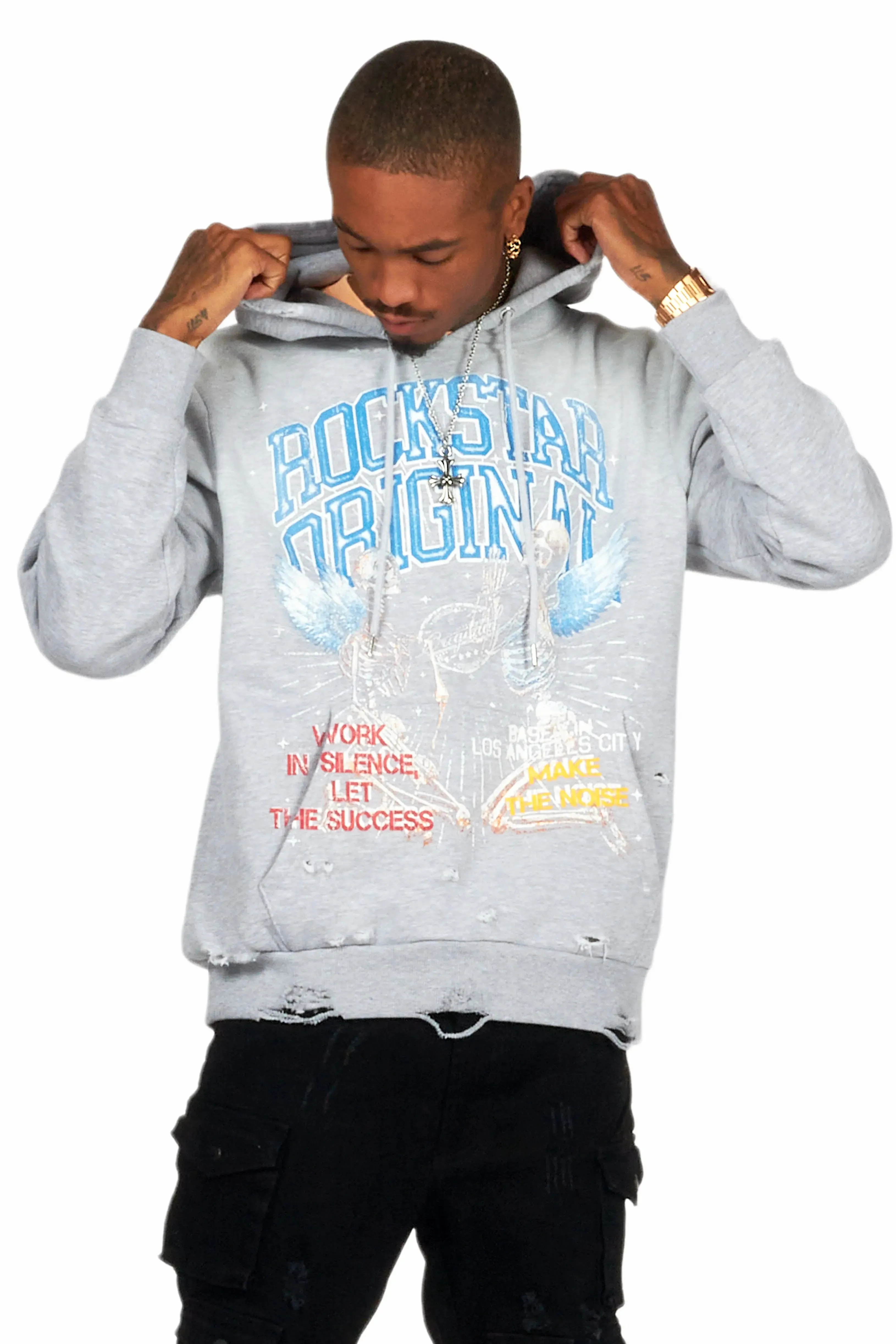 Chloe Heather Grey Graphic Hoodie sold by Rockstar Original product image thumbnail 3