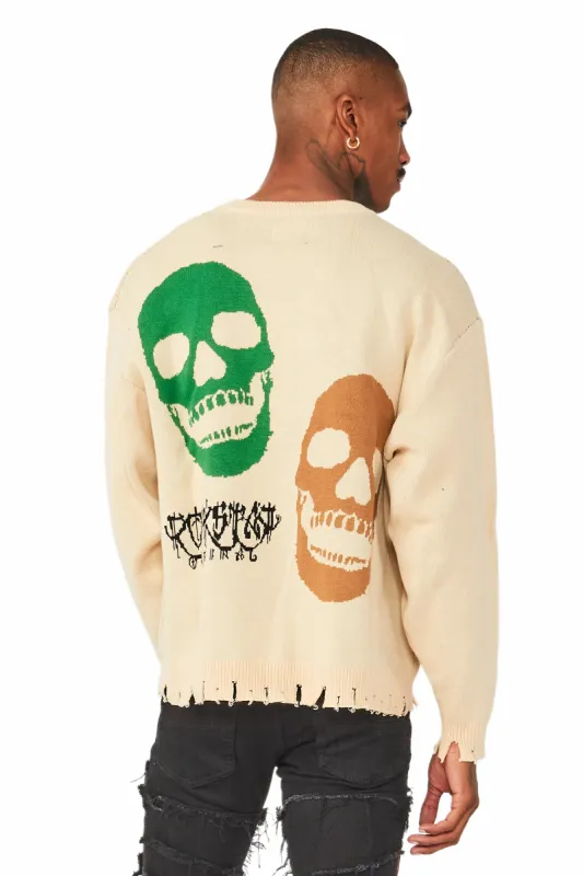 Kaleb Beige Knit Sweater sold by Rockstar Original