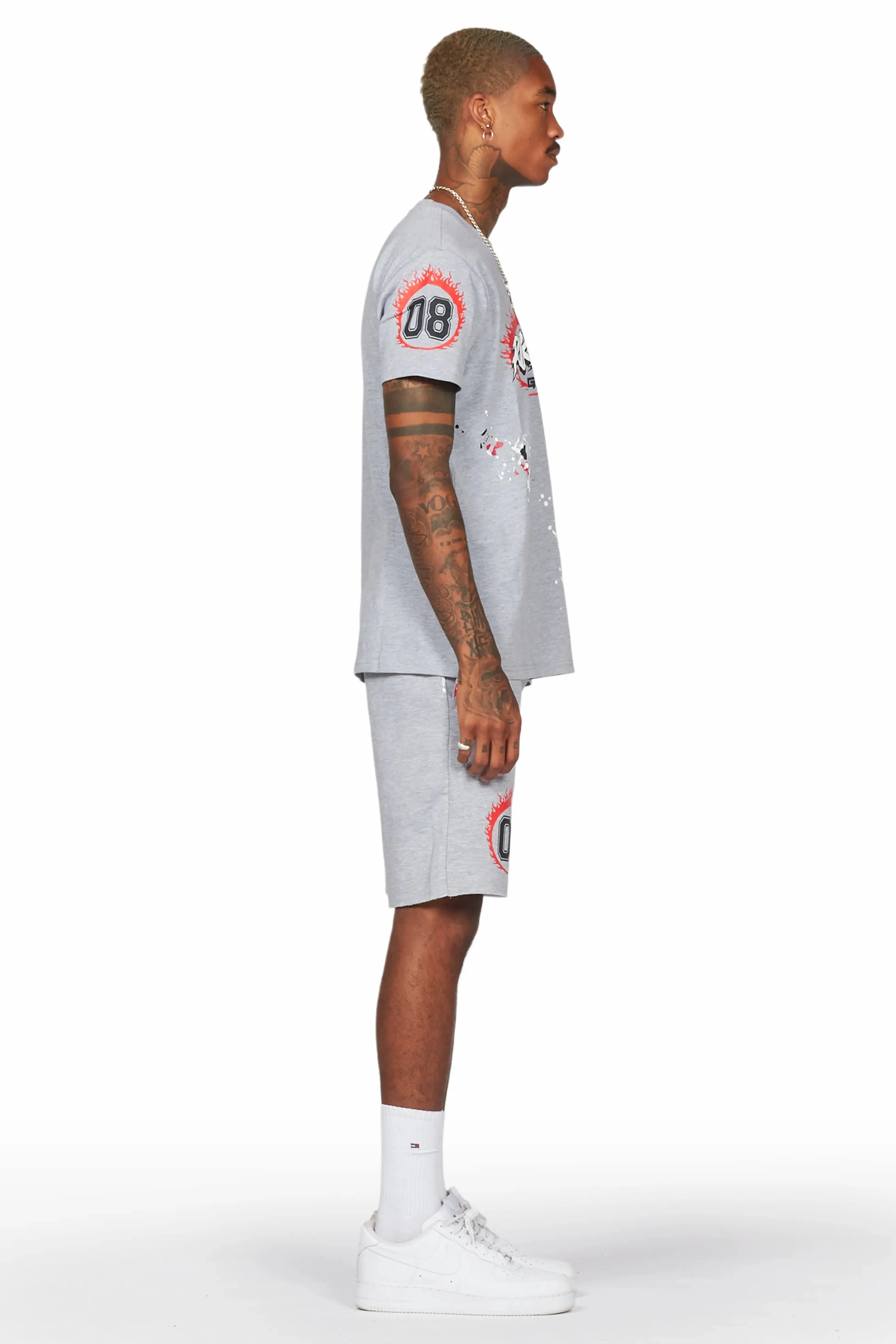 Basile Grey T-Shirt Short Set sold by Rockstar Original product image thumbnail 3