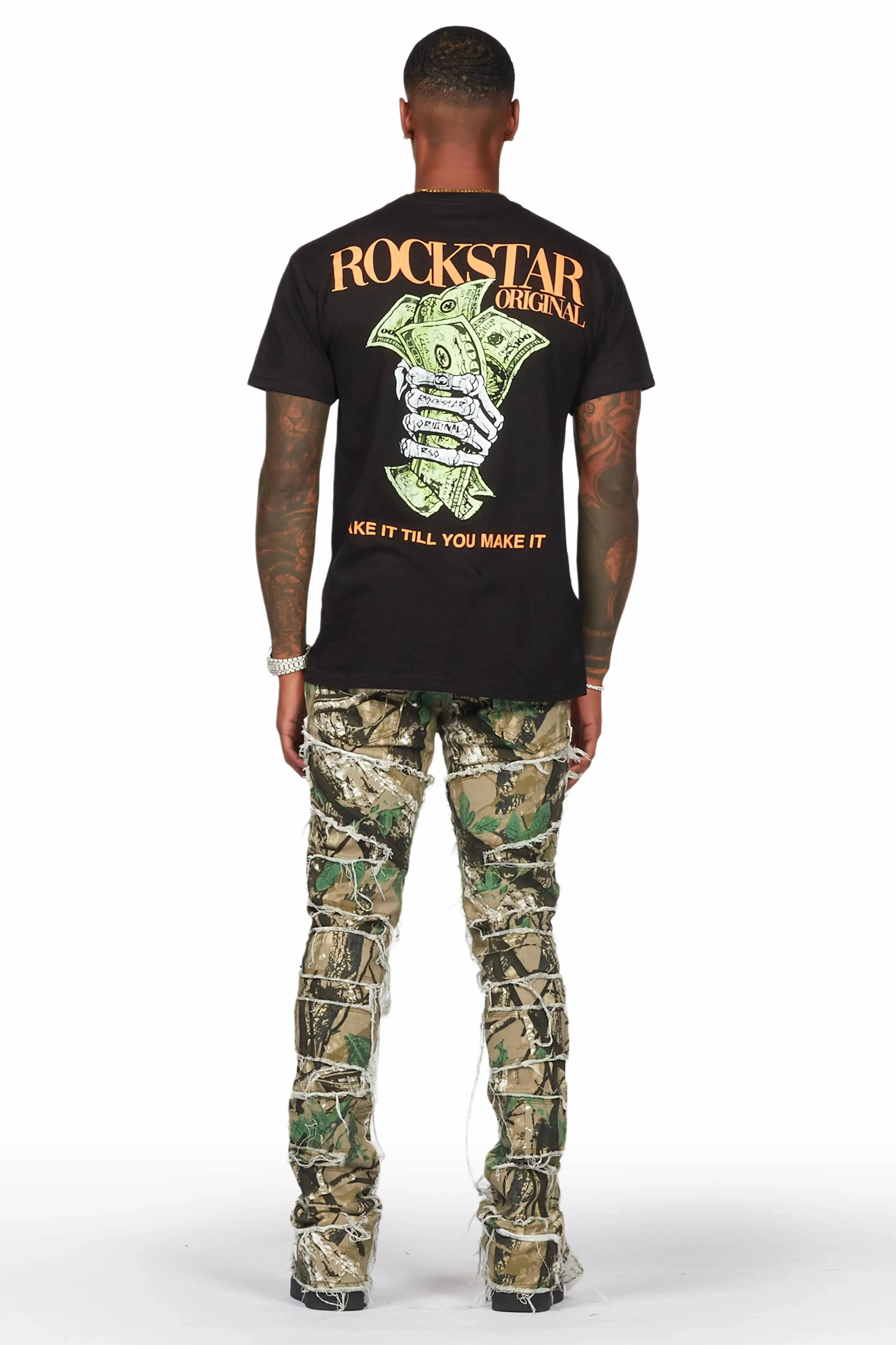 Ulysee Tree Camo Painter Stacked Flare Jean sold by Rockstar Original product image thumbnail 4