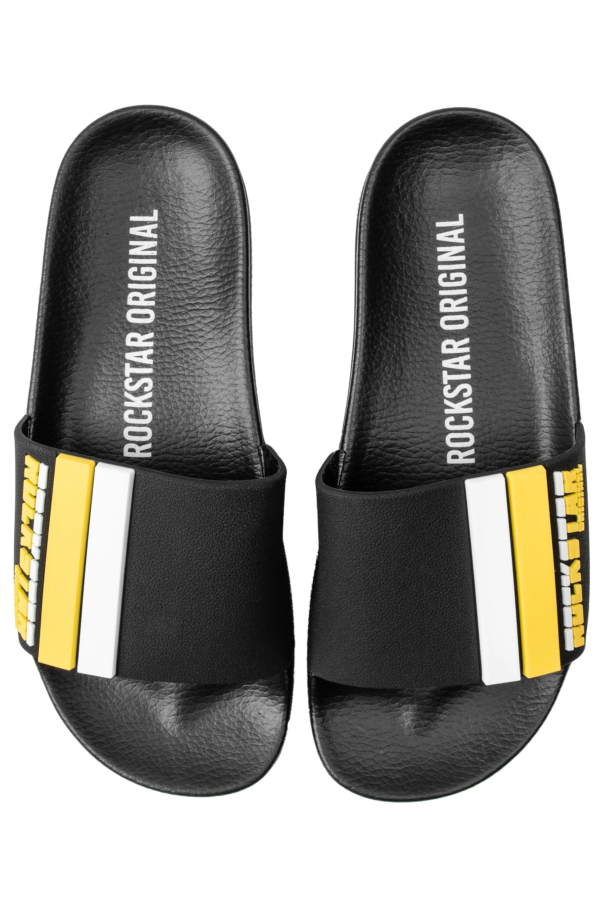 Godfrey Slides- Blk/Yellow sold by Rockstar Original