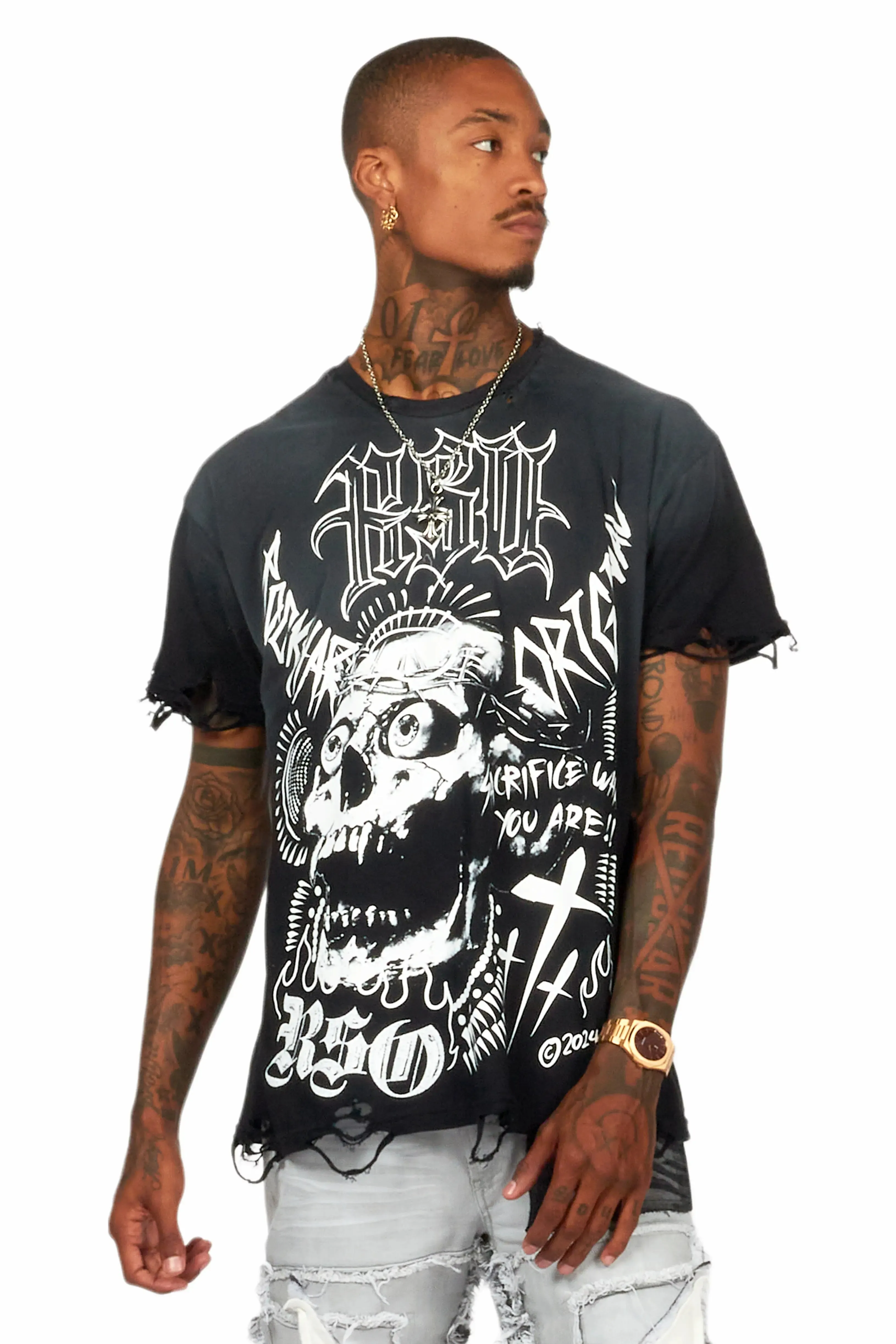 Fein Black Oversized Graphic T-Shirt sold by Rockstar Original product image thumbnail 2