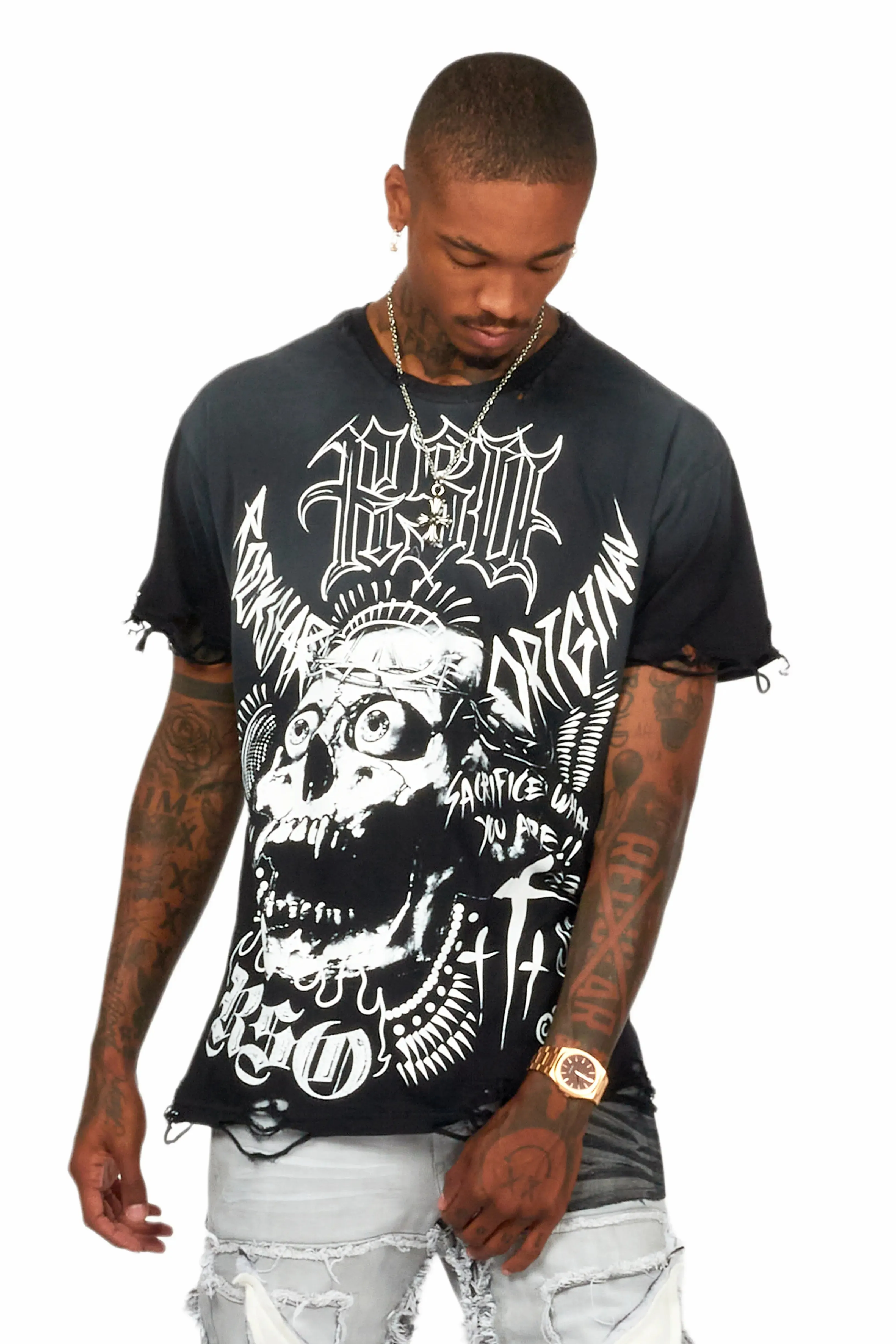 Fein Black Oversized Graphic T-Shirt sold by Rockstar Original product image thumbnail 4