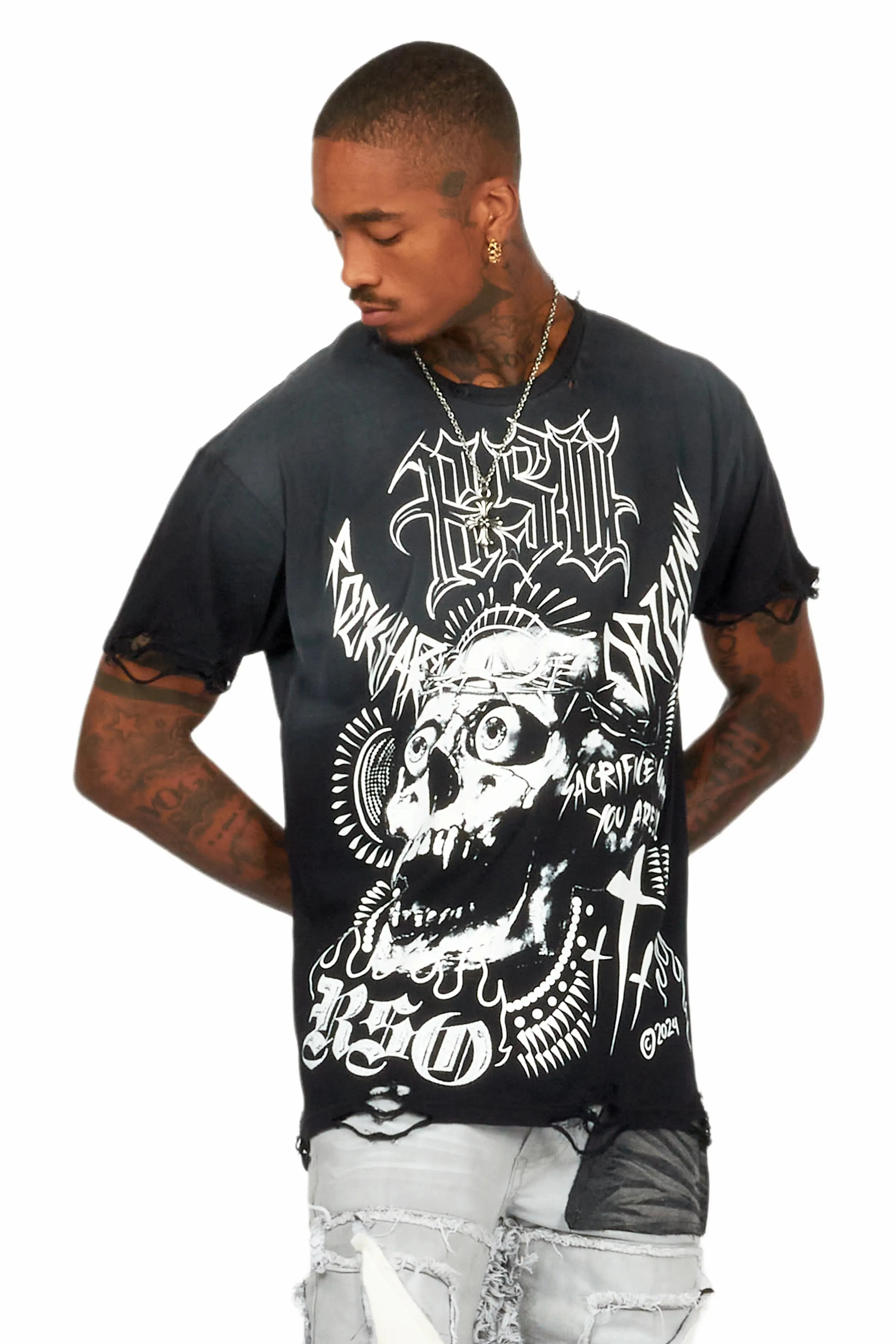 Fein Black Oversized Graphic T-Shirt sold by Rockstar Original product image thumbnail 3