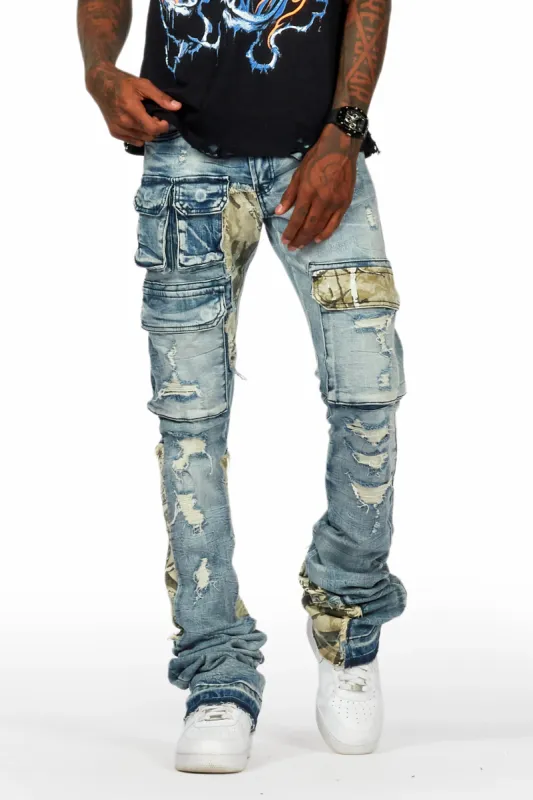 Zeta Blue Super Stacked Flare Jean sold by Rockstar Original