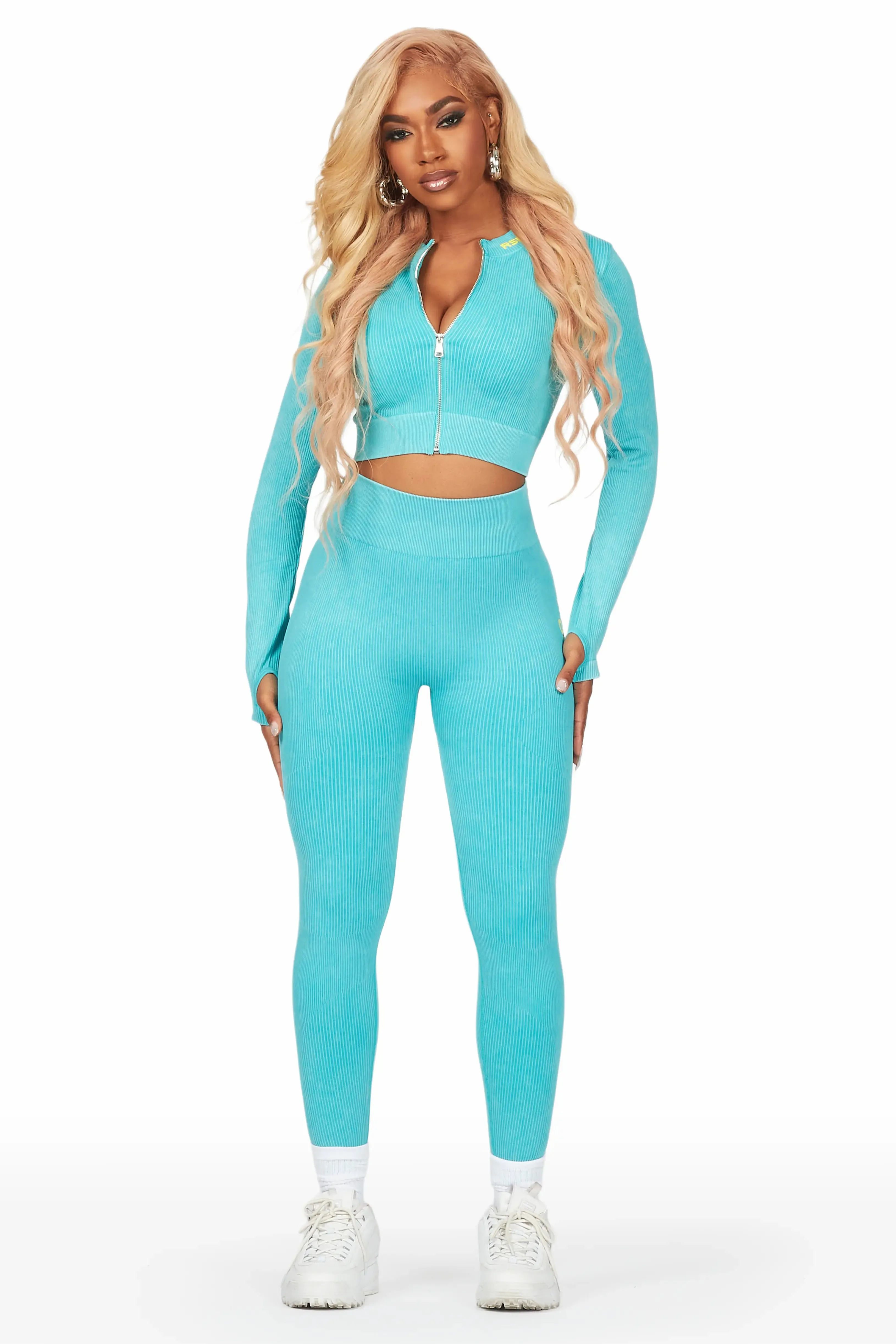 Nyala Teal Mineral Wash Active Set sold by Rockstar Original