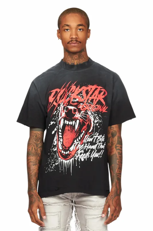 Griff Black Graphic Oversized T-Shirt sold by Rockstar Original