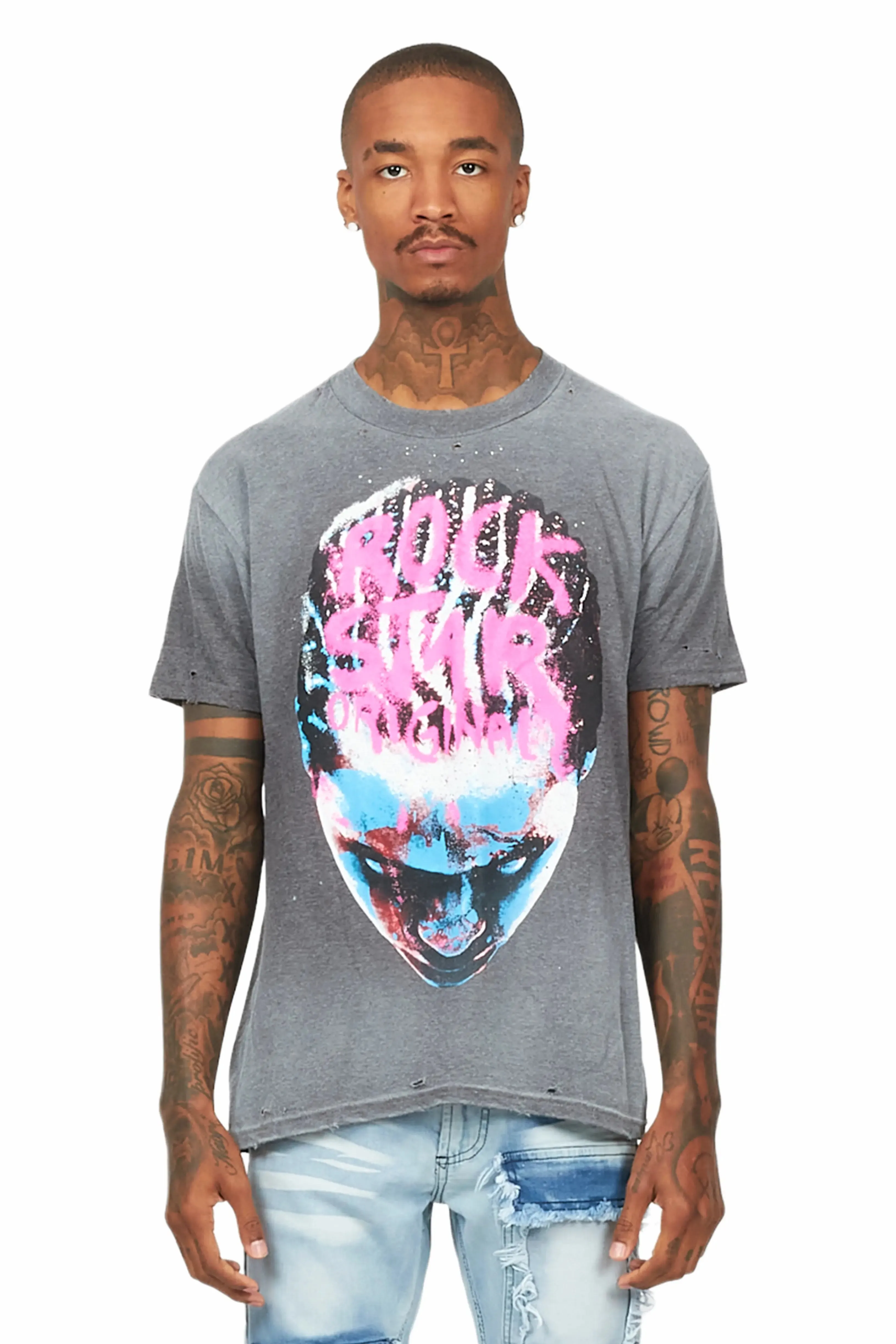 Rafe Heather Charcoal Graphic T-Shirt sold by Rockstar Original