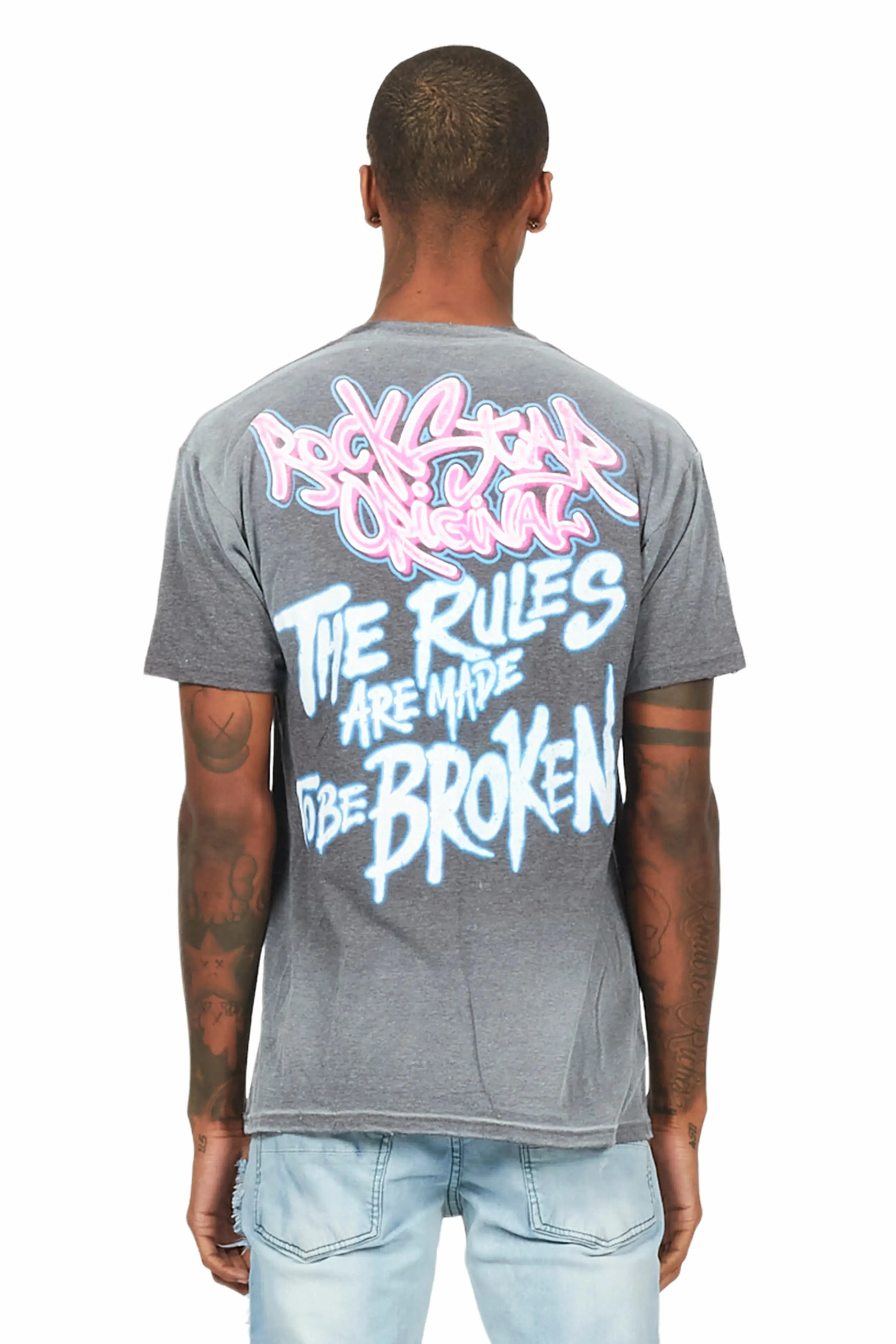 Rafe Heather Charcoal Graphic T-Shirt sold by Rockstar Original product image thumbnail 5