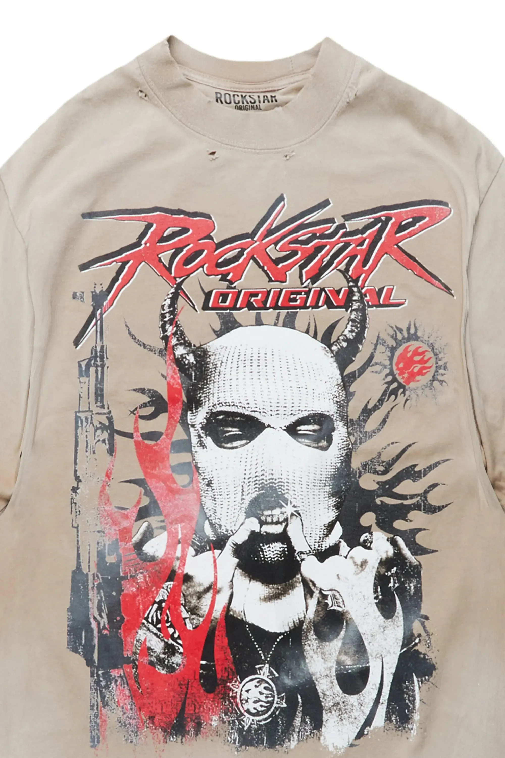 Marcinia Beige Mega Oversized T-Shirt sold by Rockstar Original product image thumbnail 5