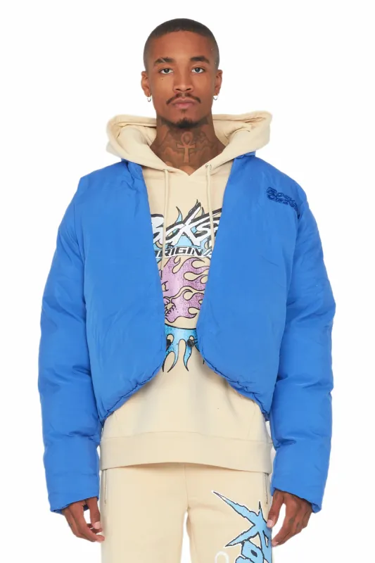 Damien Royal Blue Puffer Jacket sold by Rockstar Original