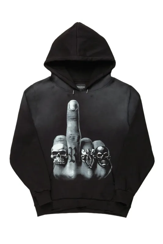 Ummar Black Distressed Graphic Hoodie sold by Rockstar Original