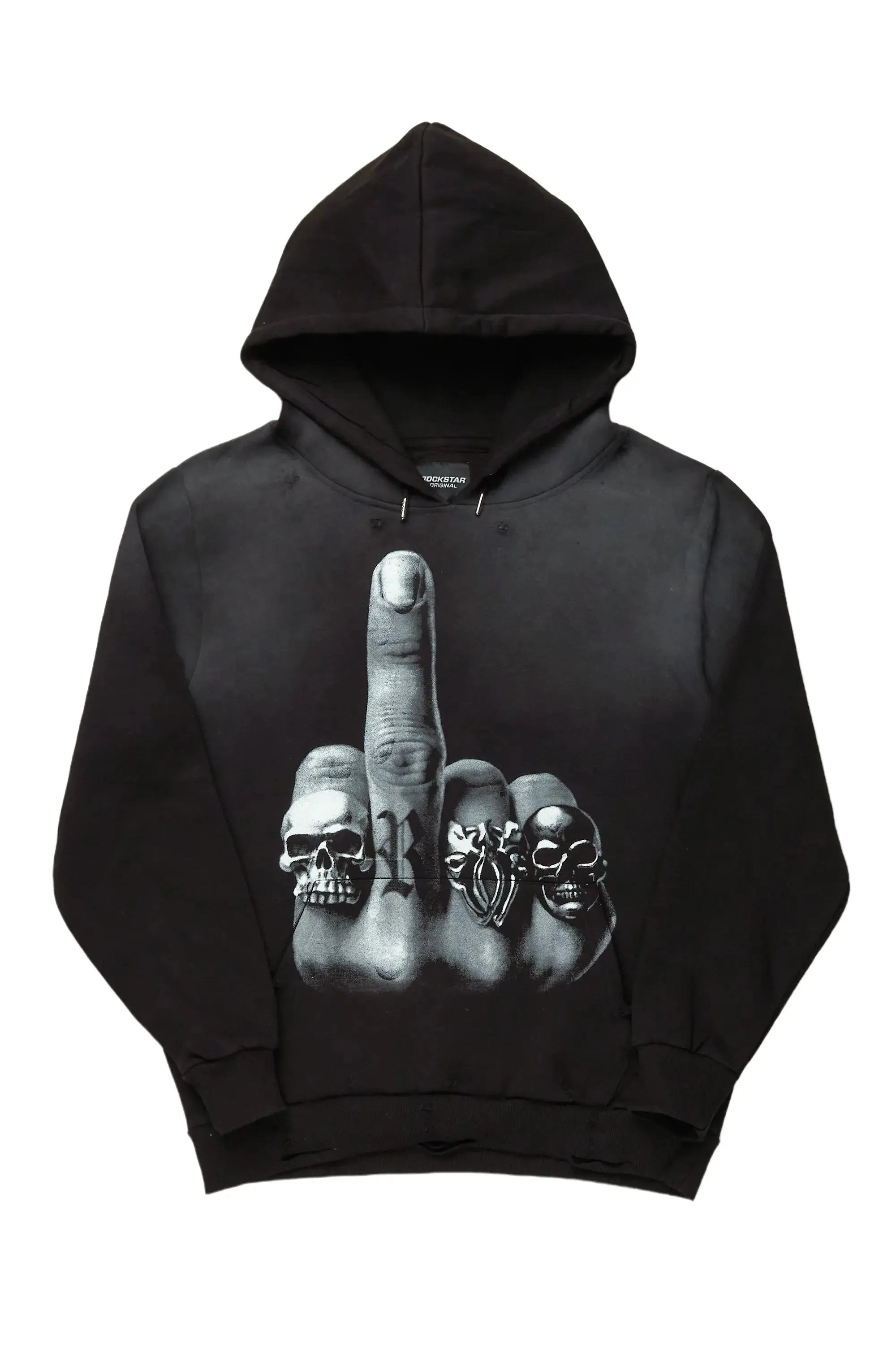 Ummar Black Distressed Graphic Hoodie sold by Rockstar Original