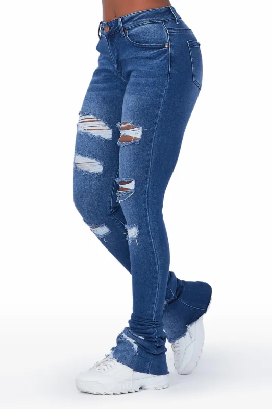 Carissa Med.Wash Super Stacked Jean sold by Rockstar Original