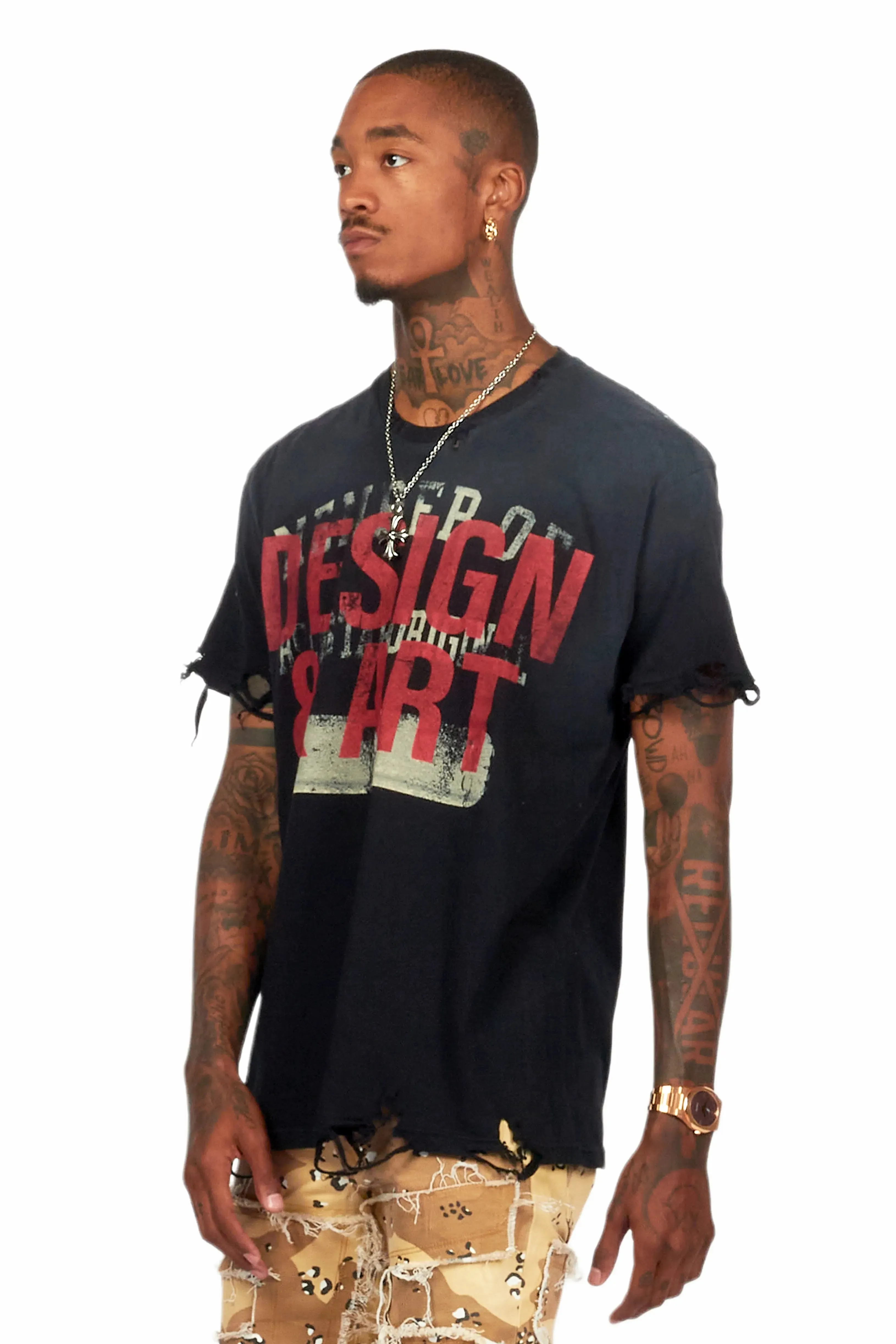 Magar Black Oversized Graphic T-Shirt sold by Rockstar Original product image thumbnail 5