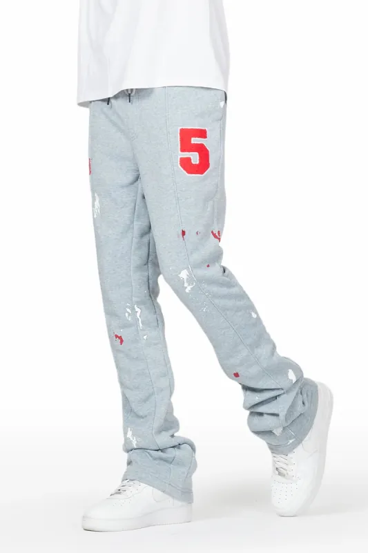 Luka Heather Grey Patchwork Stacked Flare Pants sold by Rockstar Original