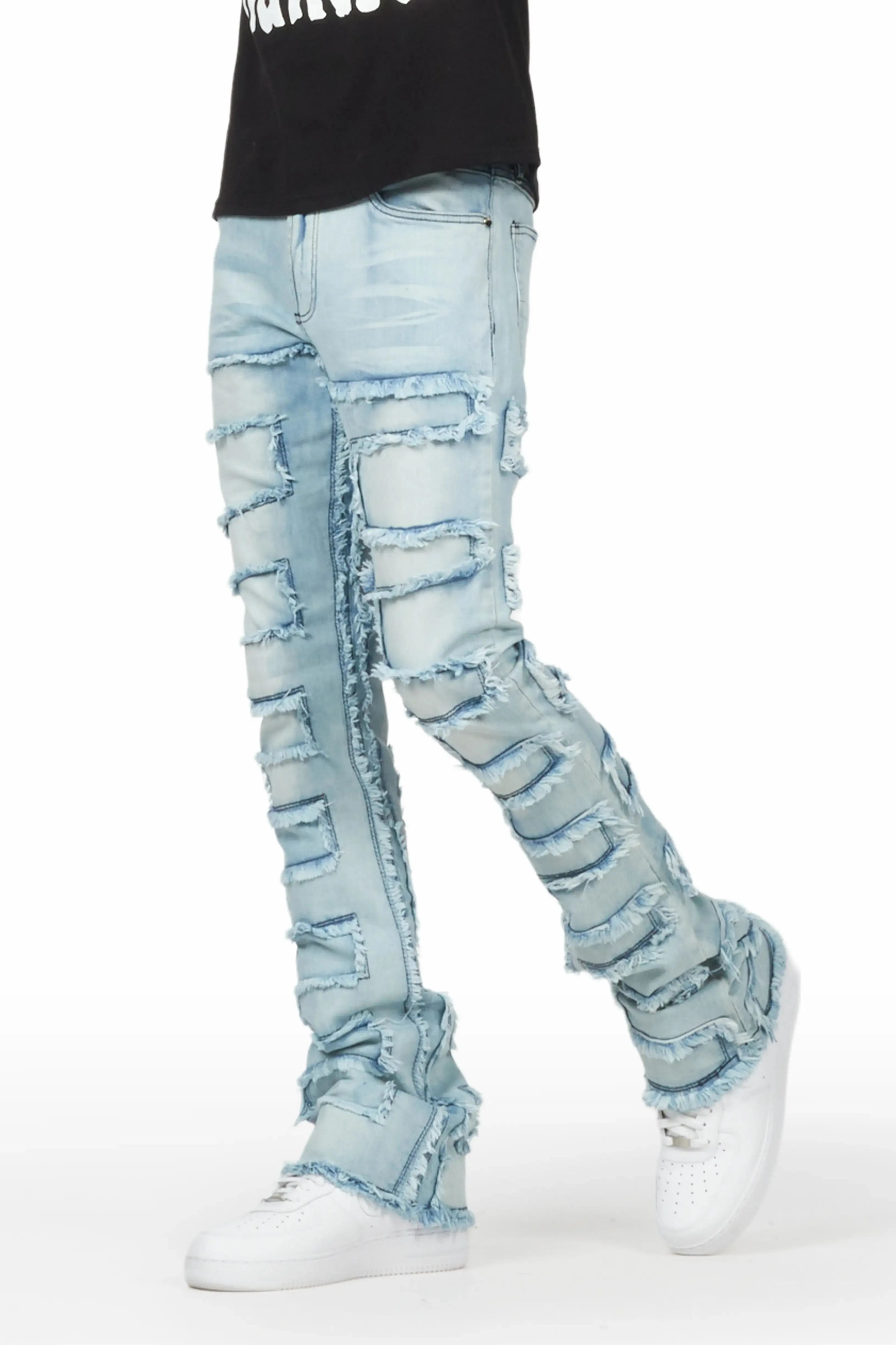 Arne Blue Stacked Flare Jean sold by Rockstar Original