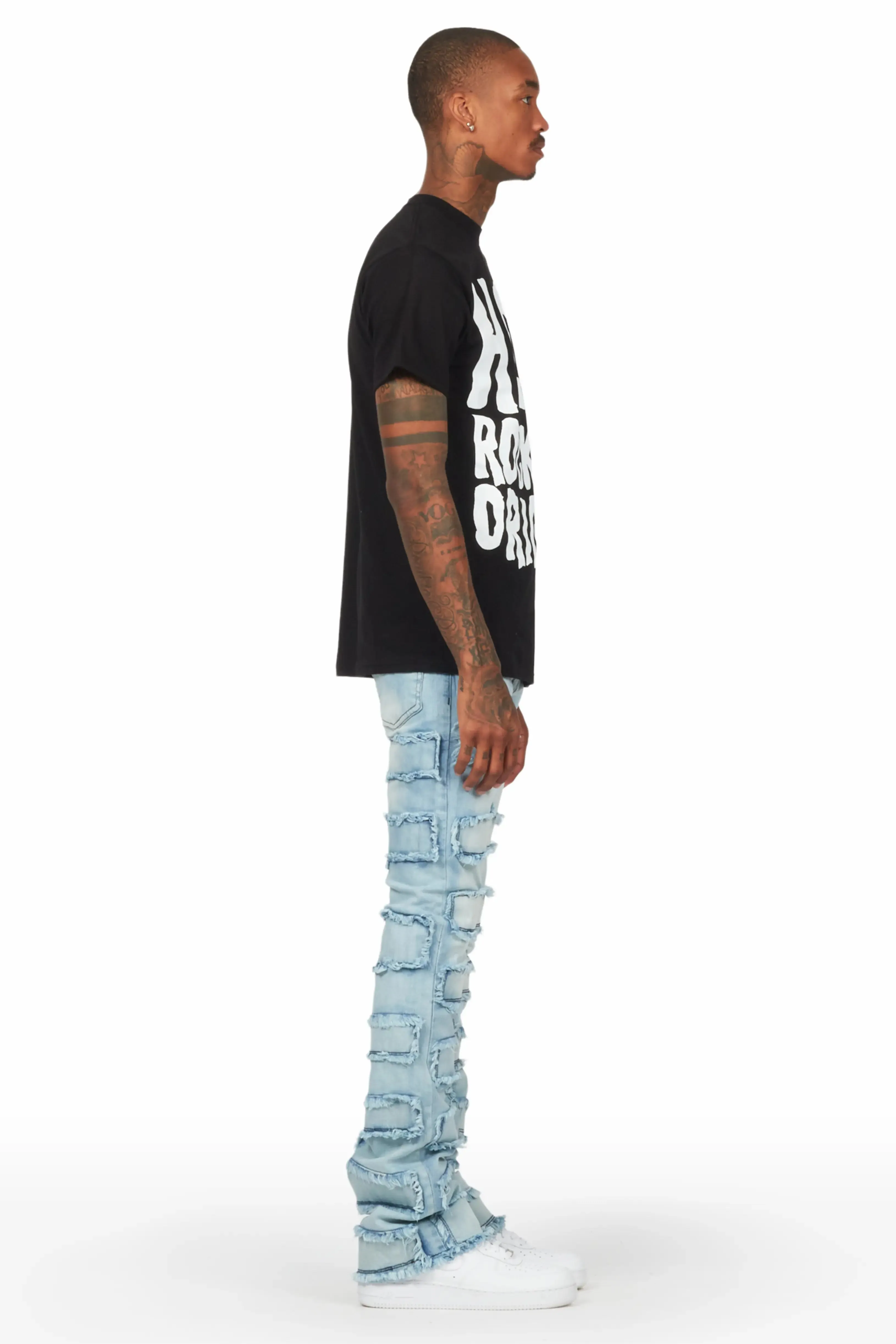 Arne Blue Stacked Flare Jean sold by Rockstar Original product image thumbnail 4