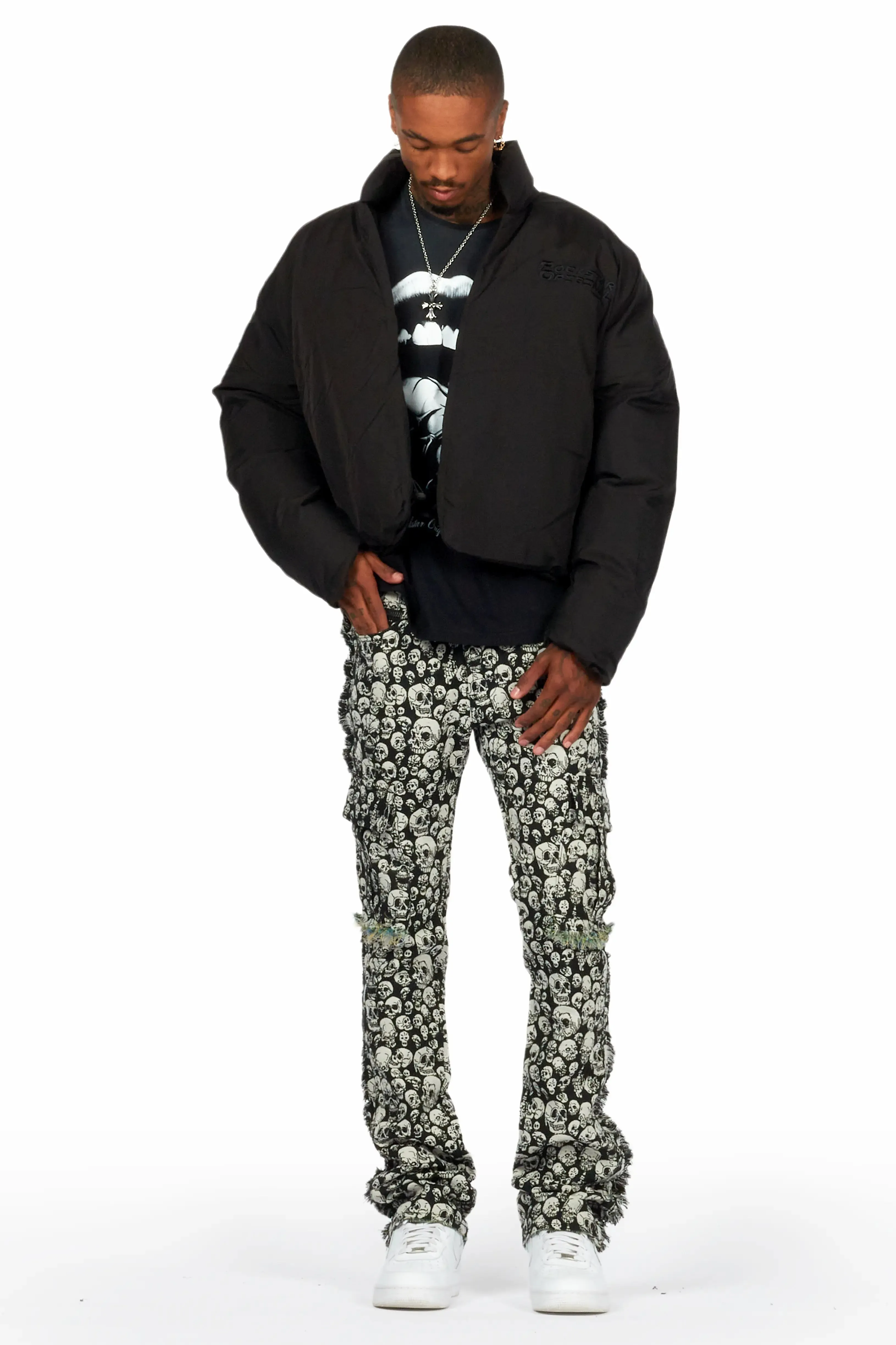 Damien Black Puffer Jacket sold by Rockstar Original product image thumbnail 5