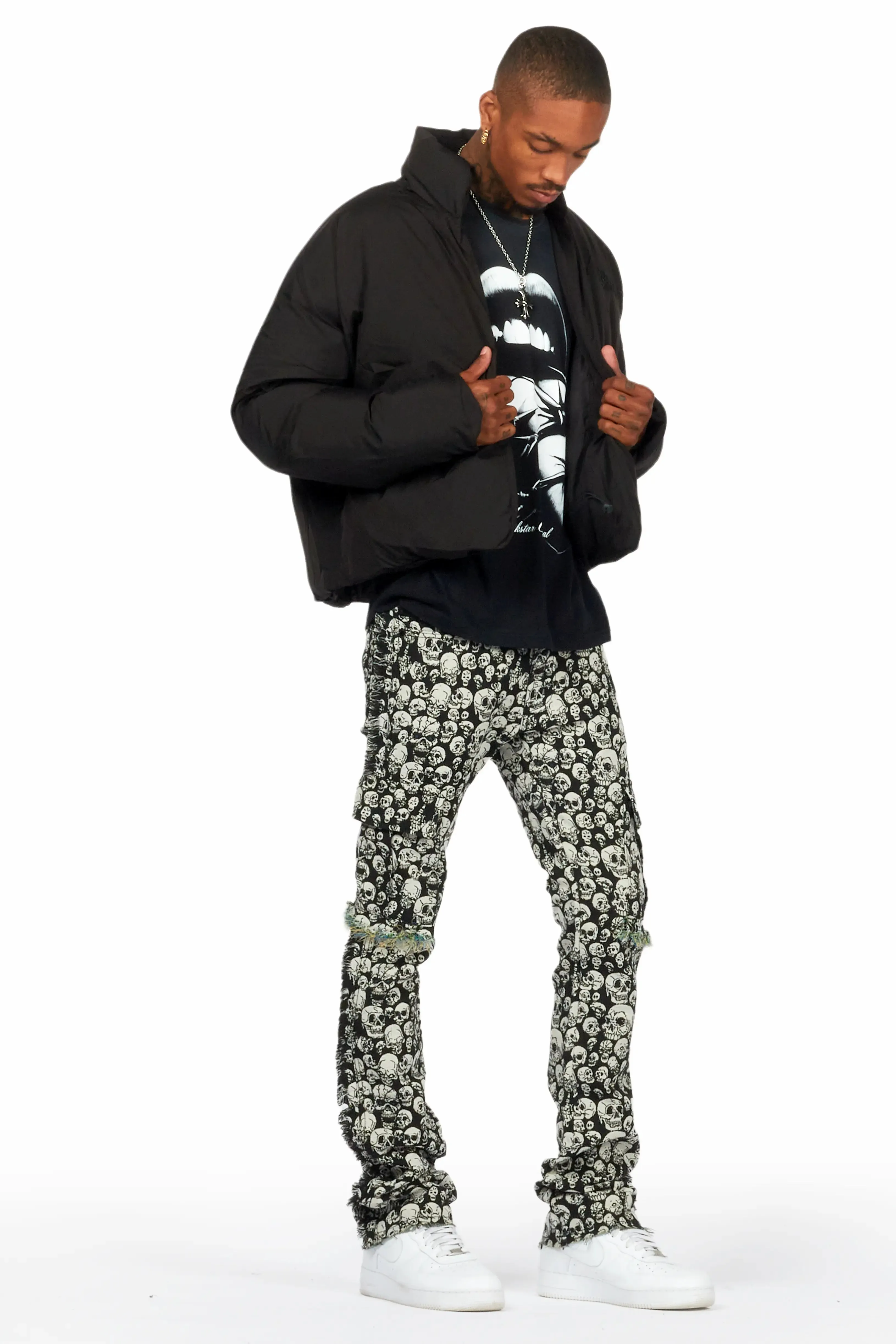 Damien Black Puffer Jacket sold by Rockstar Original product image thumbnail 4