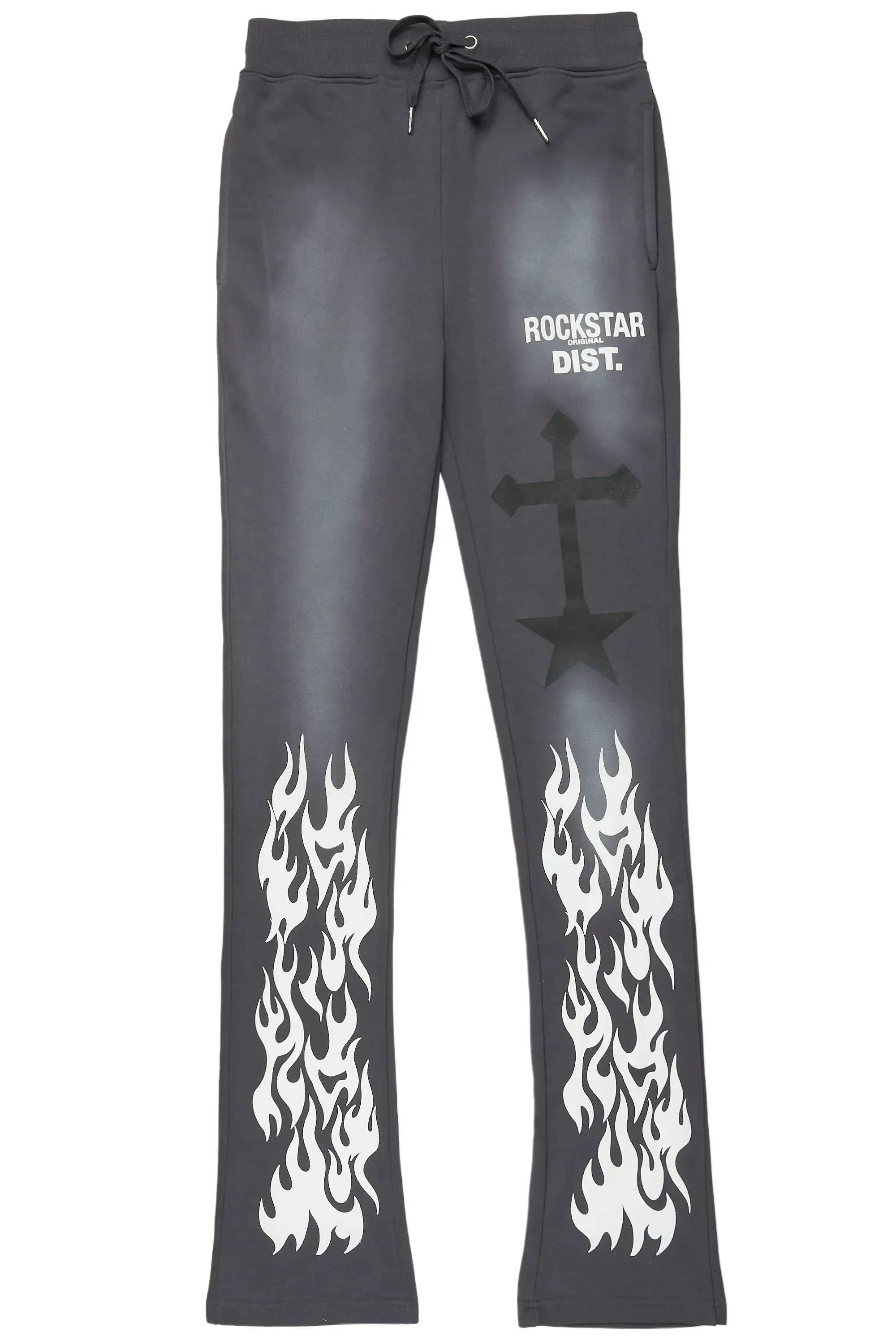 Damini Charcoal Patchwork Stacked Flare Pants sold by Rockstar Original product image thumbnail 2