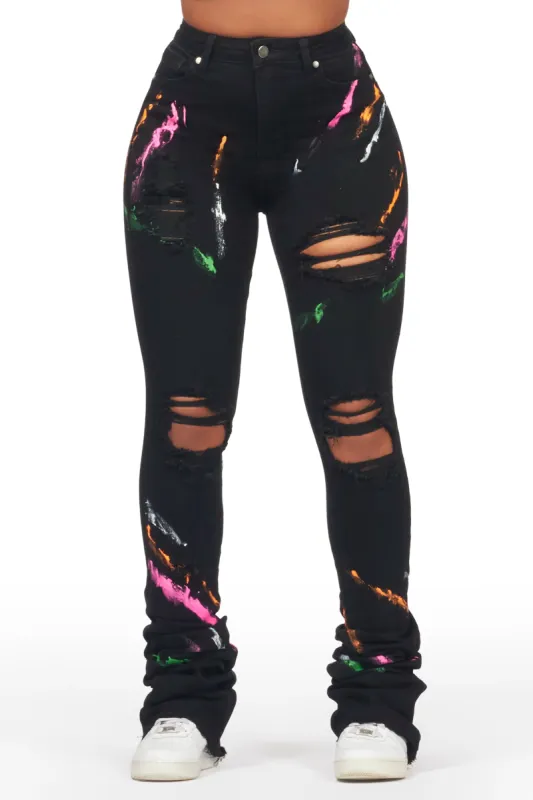 Marissa Black Painted Super Stacked Jean sold by Rockstar Original