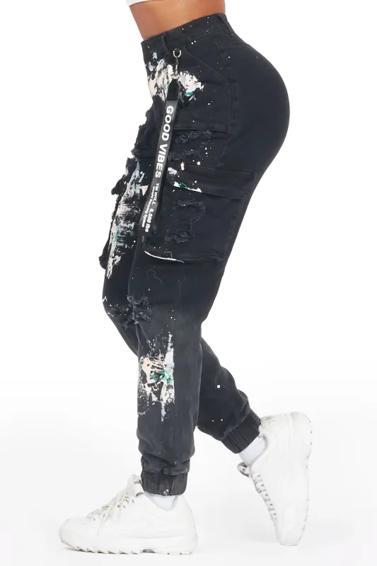 Kherry Black Painted Jogger Jean sold by Rockstar Original