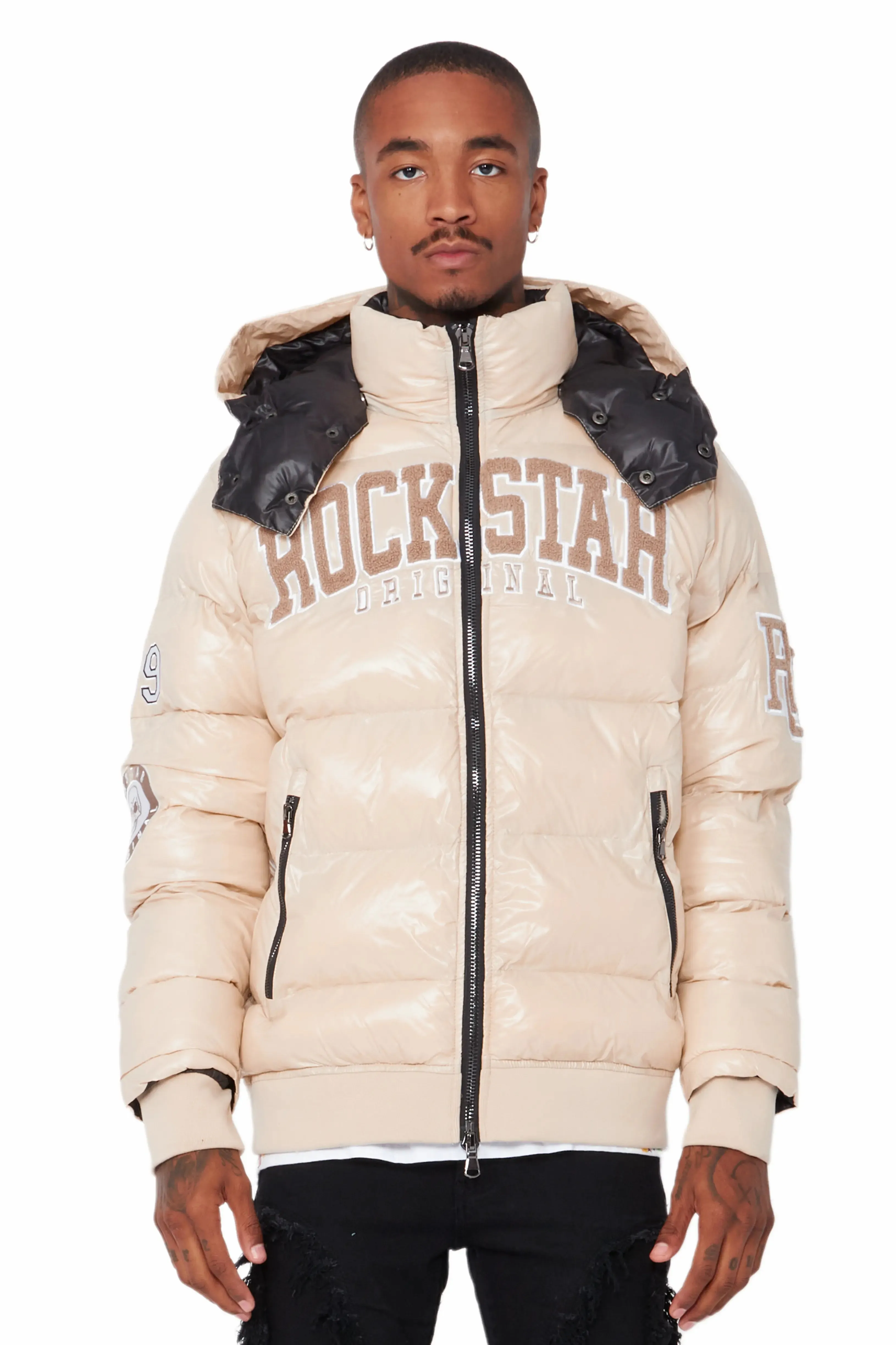 Cortland Beige Heavy Puffer Jacket sold by Rockstar Original product image thumbnail 3