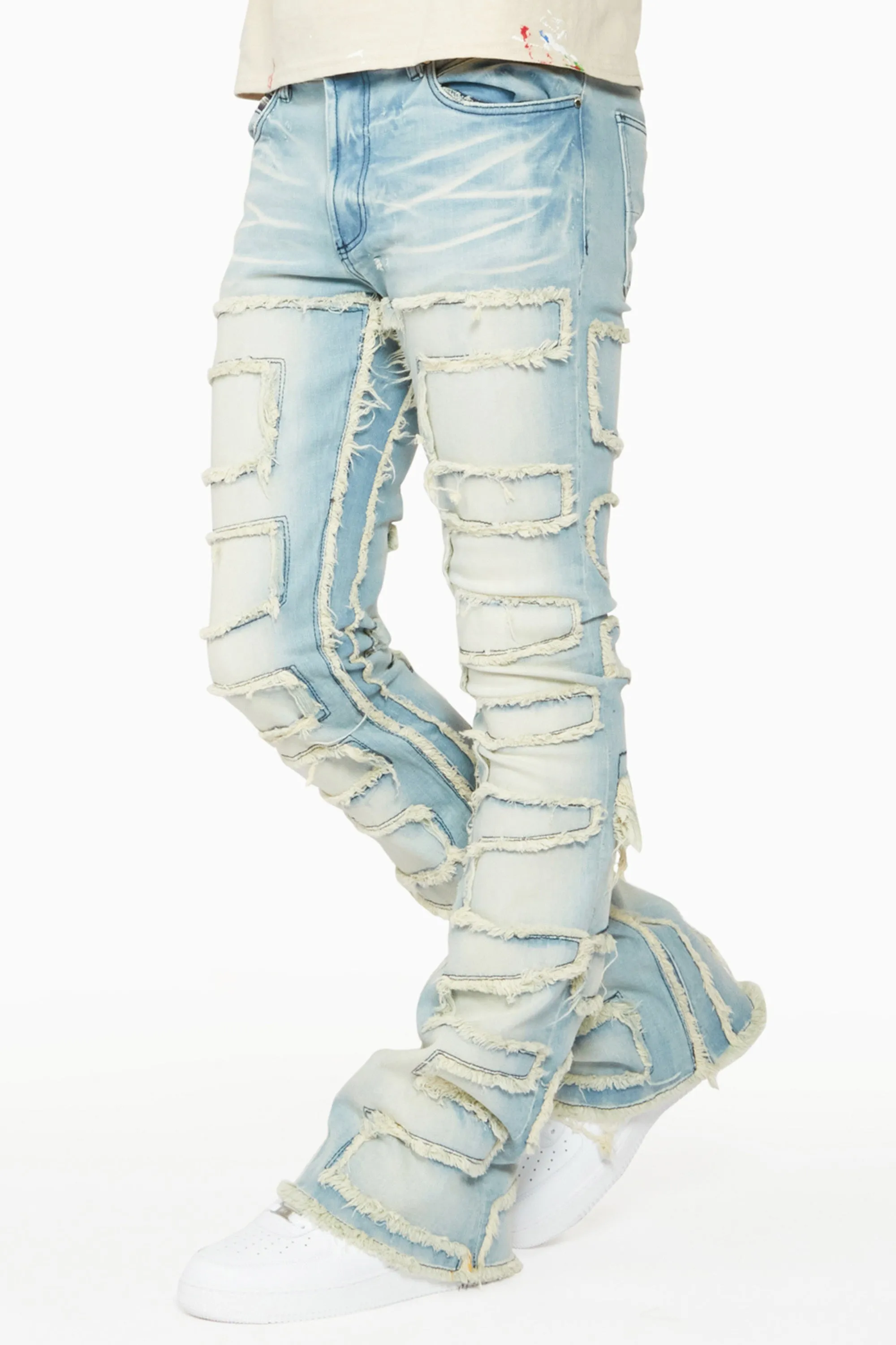 Shake Light Blue Stacked Flare Jean sold by Rockstar Original