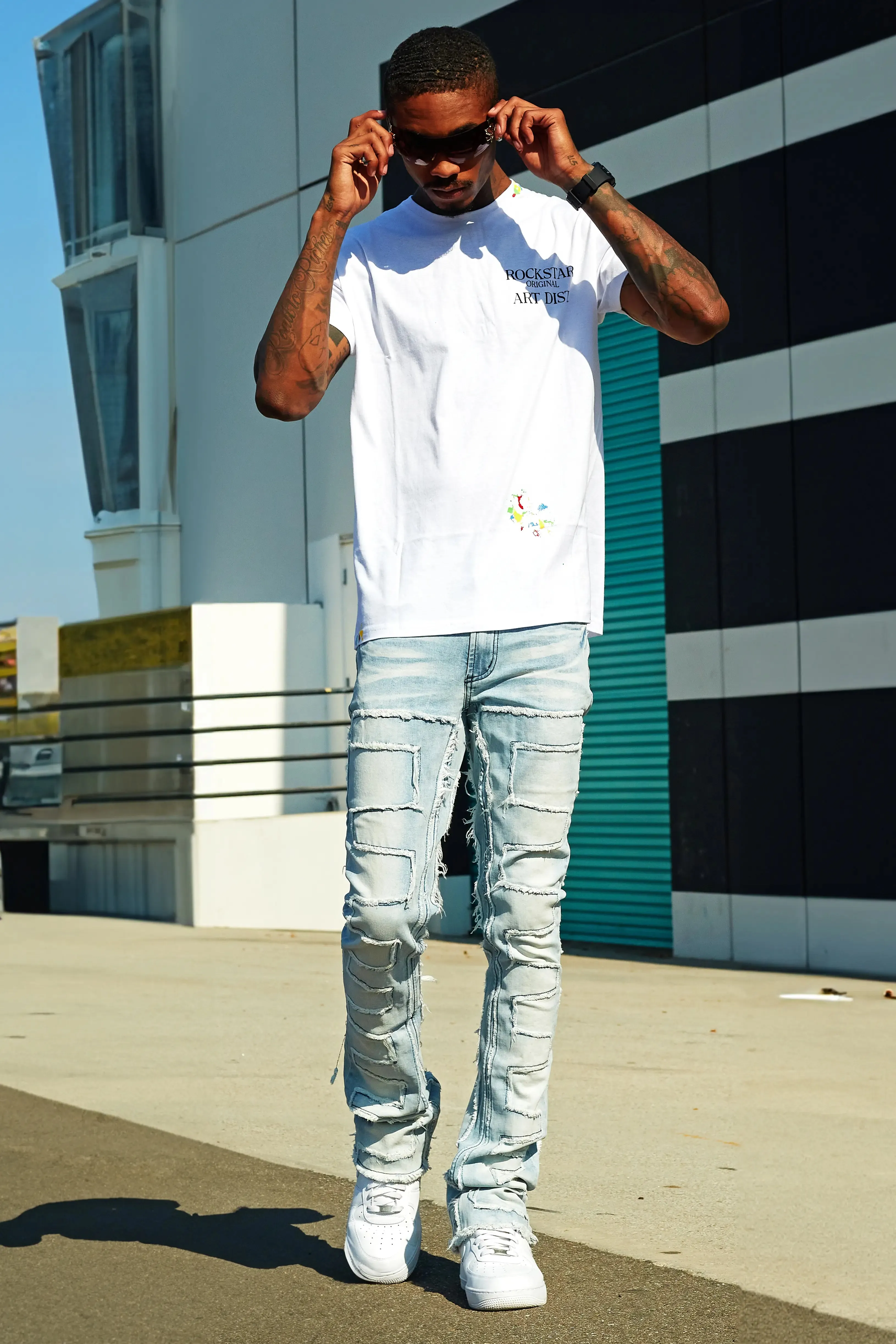 Shake Light Blue Stacked Flare Jean sold by Rockstar Original product image thumbnail 3