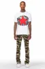Duggar Green Camo Cargo Stacked Flare Jean sold by Rockstar Original