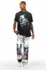 Vinson Dark Grey Patchwork Super Stacked Flare Jean sold by Rockstar Original