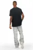 Vinson Dark Grey Patchwork Super Stacked Flare Jean sold by Rockstar Original