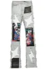 Vinson Dark Grey Patchwork Super Stacked Flare Jean sold by Rockstar Original