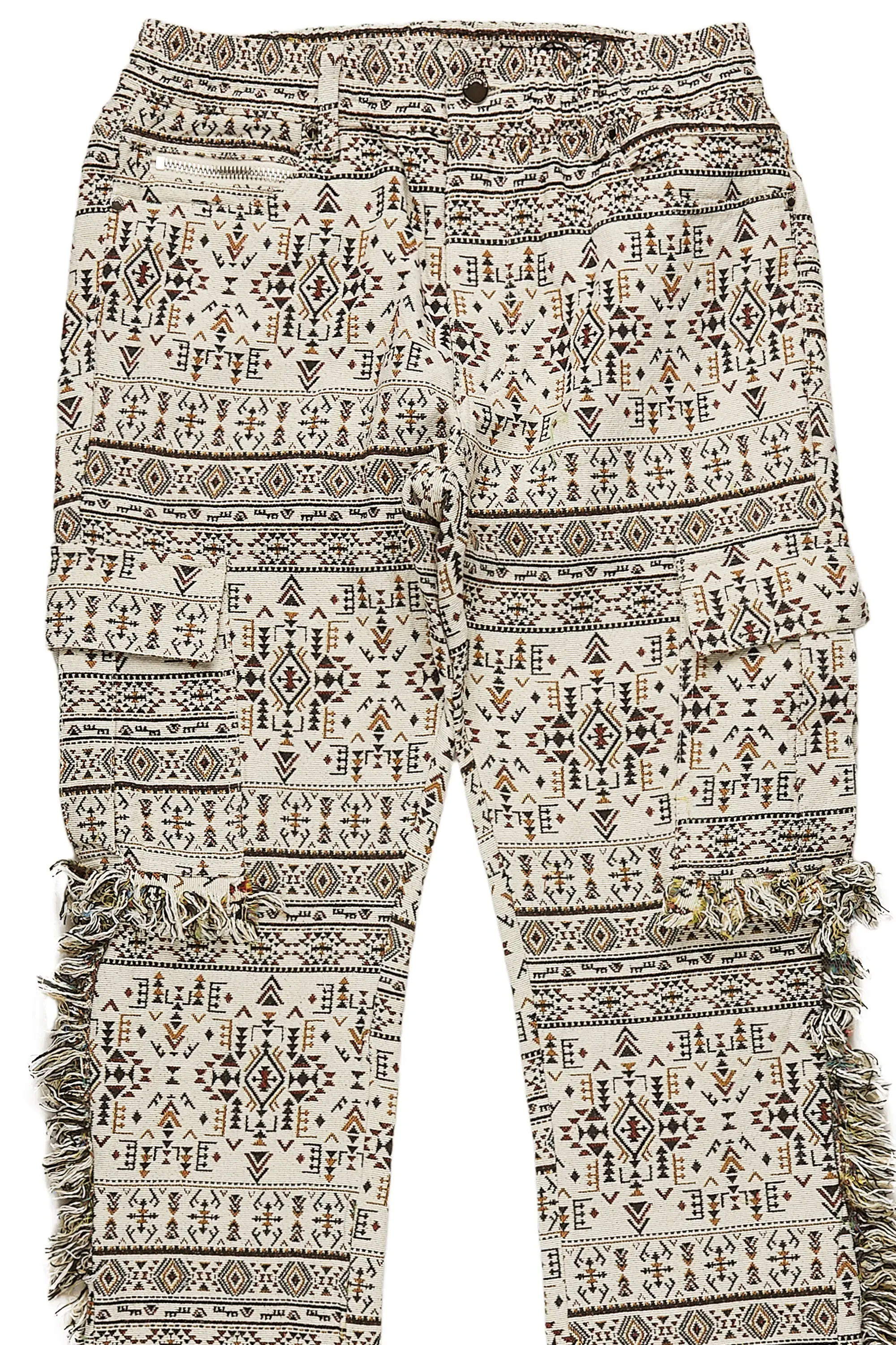 Ayami Beige Slim Tapestry Flare Pants sold by Rockstar Original product image thumbnail 3