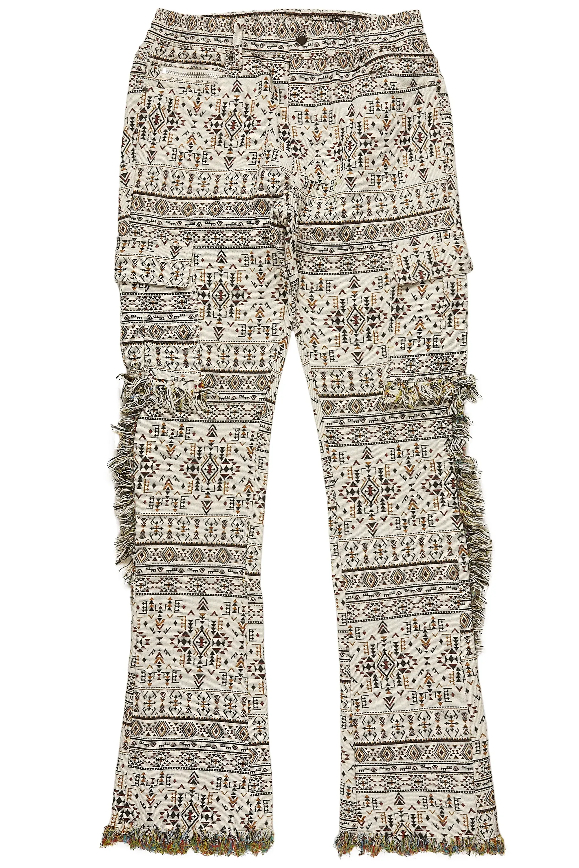 Ayami Beige Slim Tapestry Flare Pants sold by Rockstar Original product image thumbnail 2