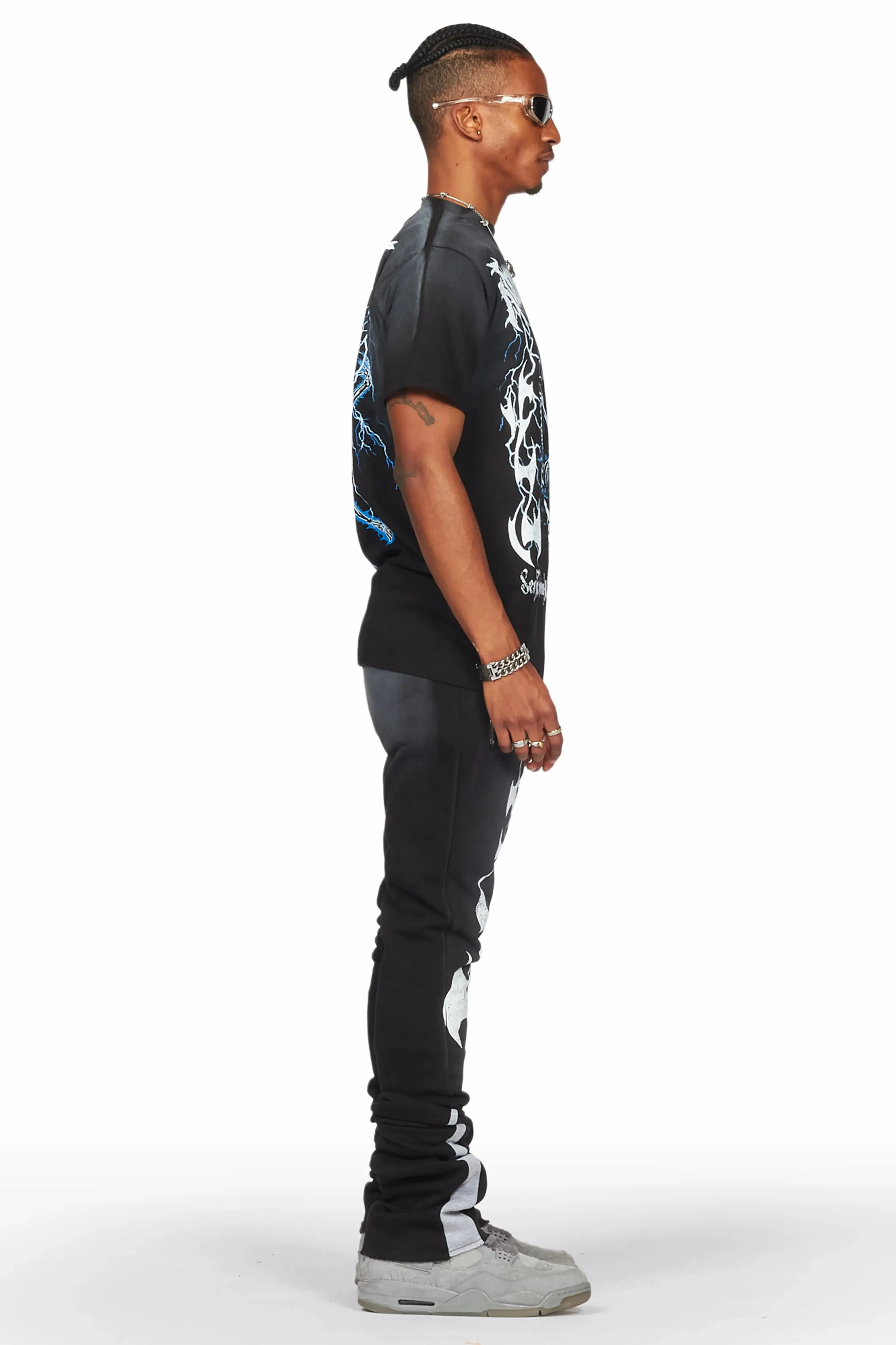Deathrow Black T-Shirt/Super Stacked Flare Pant Set sold by Rockstar Original product image thumbnail 5