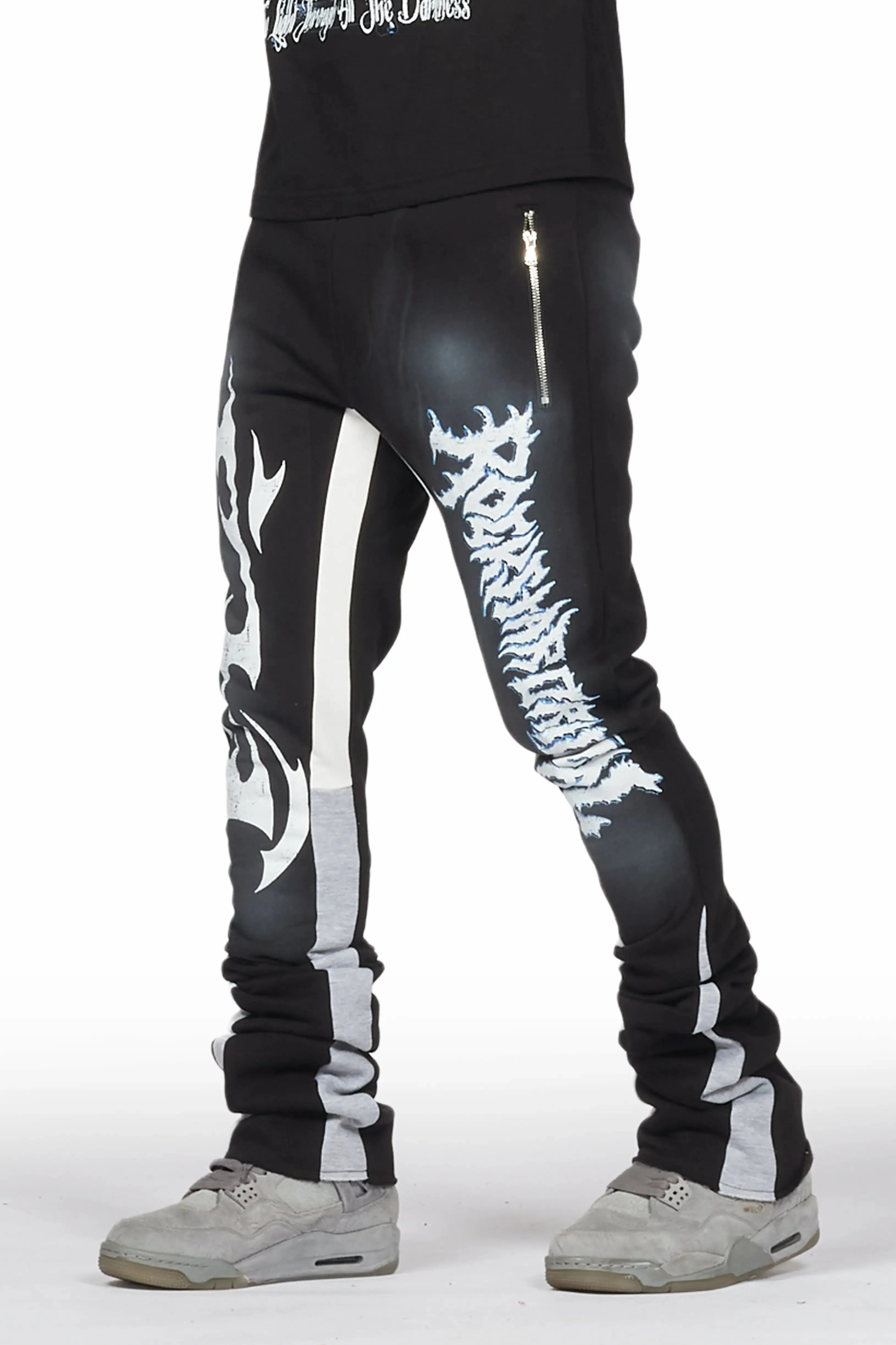 Deathrow Black T-Shirt/Super Stacked Flare Pant Set sold by Rockstar Original product image thumbnail 3